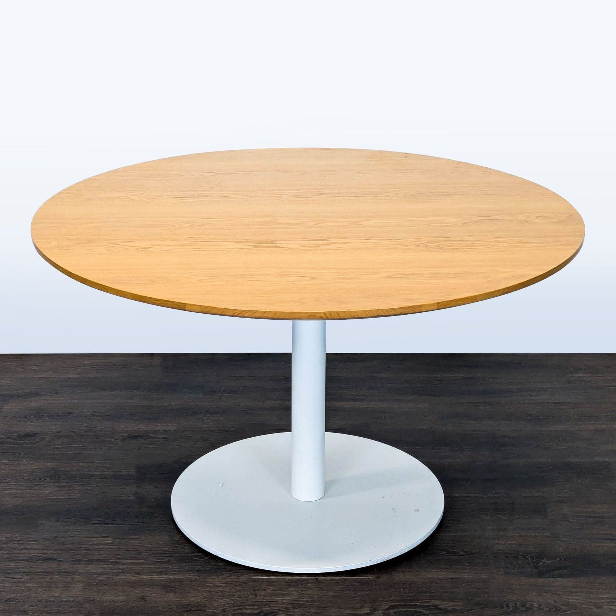 Blu Dot Modern Round Dining Set with 5 Racer Upholstered Chairs - Thumbnail 5