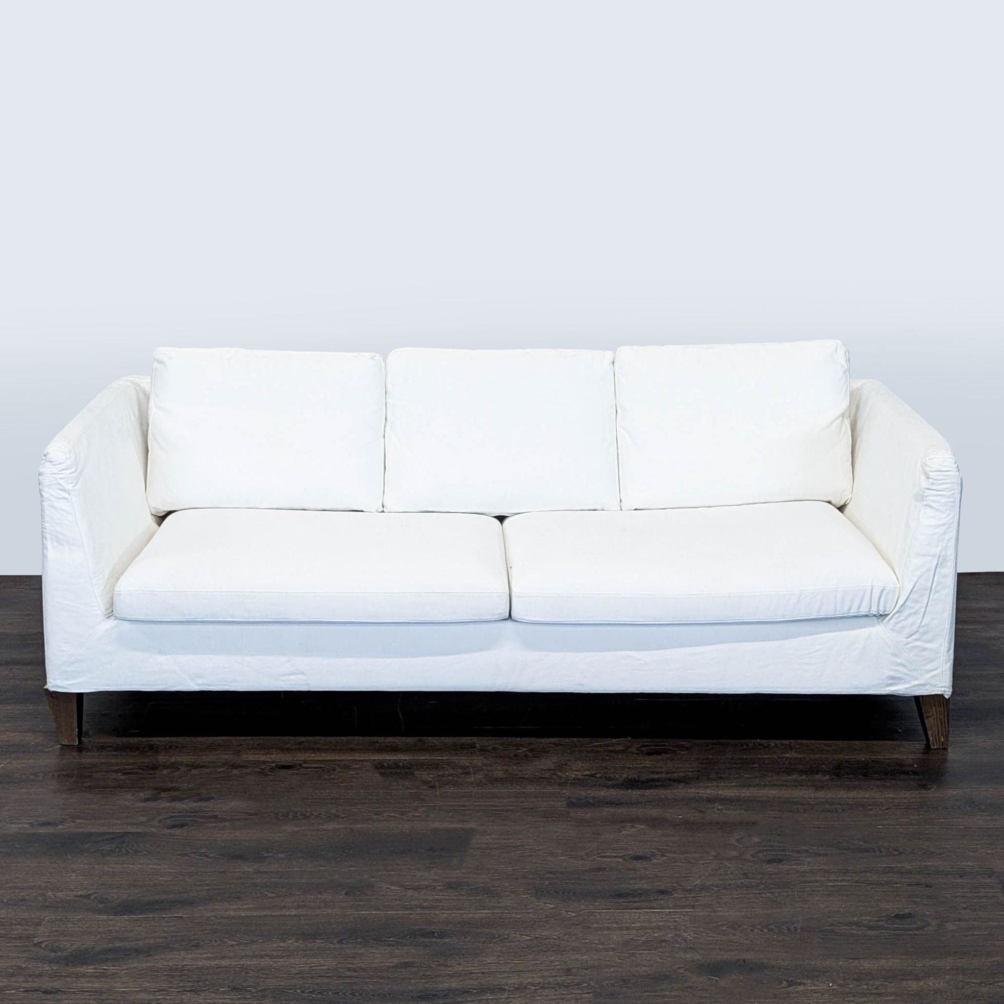 Ikea 3-Seat White Sofa – Modern and Comfortable - Image 1