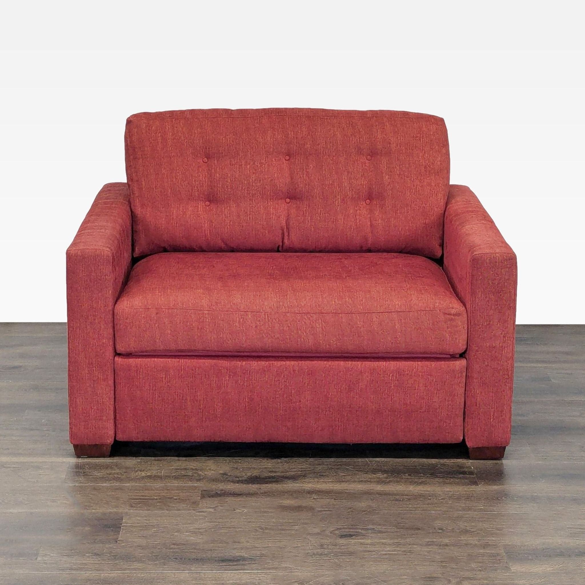 Crate & Barrel Allerton Red Sleeper Sofa with Twin Pull-Out Bed - Image 1