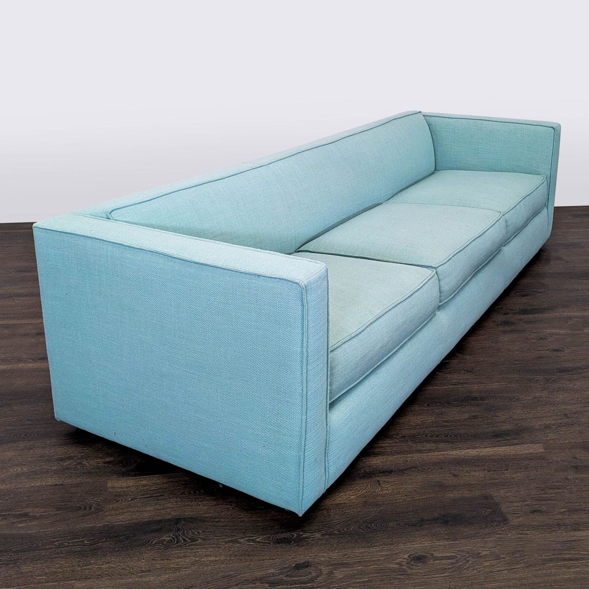 CB2 Club 101” Modern 3-Seat Light Blue Sofa - Thumbnail 2