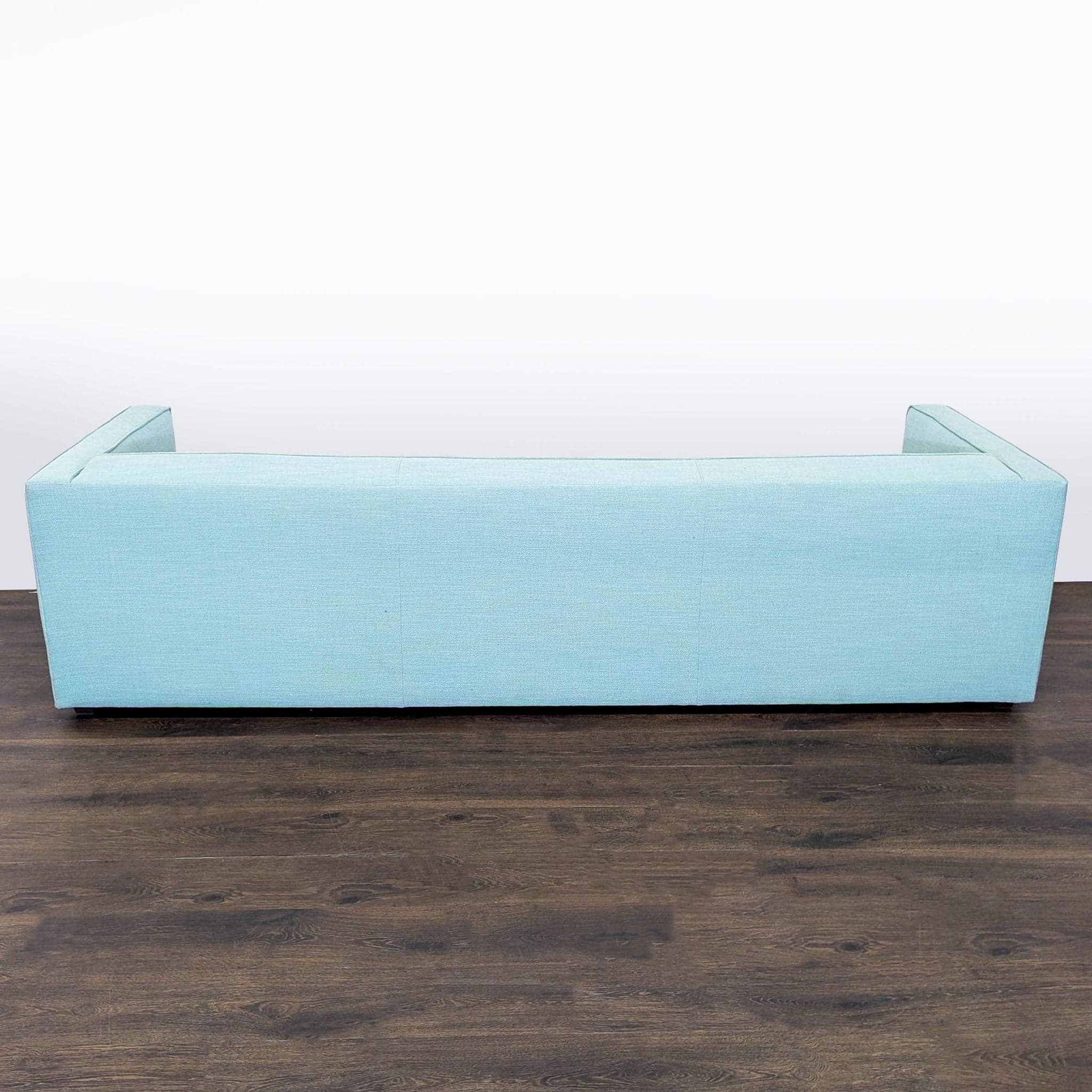 CB2 Club 101” Modern 3-Seat Light Blue Sofa - Thumbnail 4