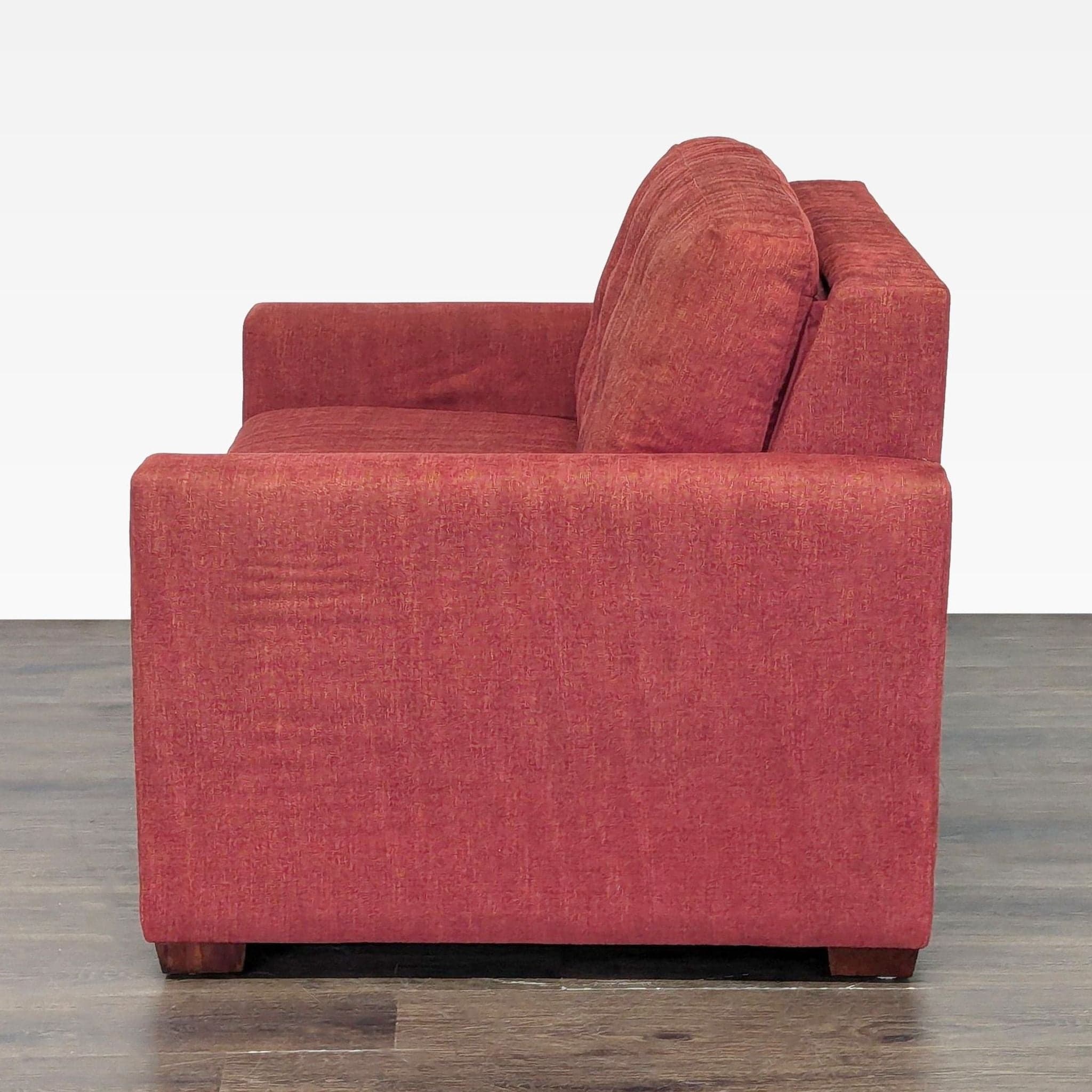 Crate & Barrel Allerton Red Sleeper Sofa with Twin Pull-Out Bed - Thumbnail 3