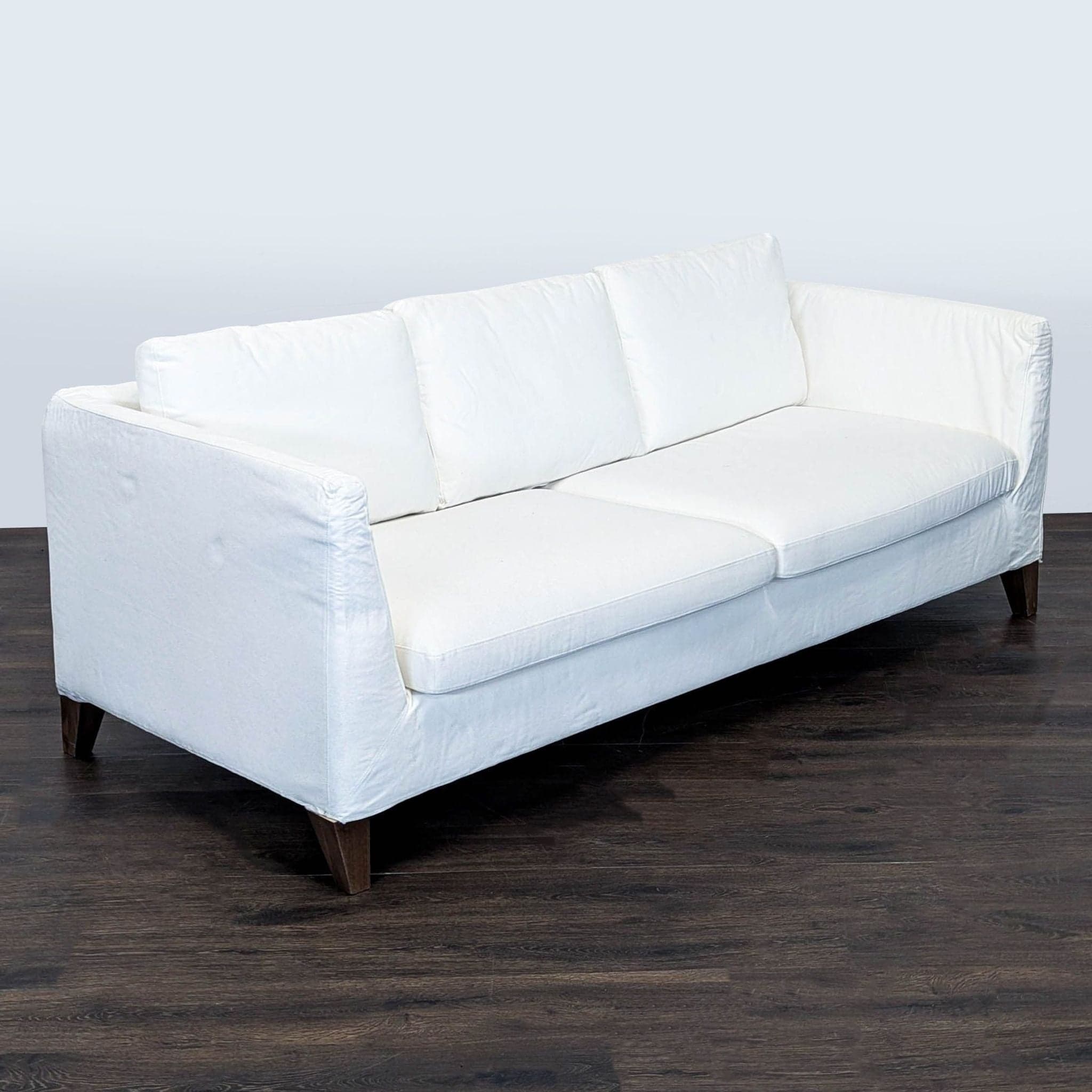 Ikea 3-Seat White Sofa – Modern and Comfortable - Thumbnail 2