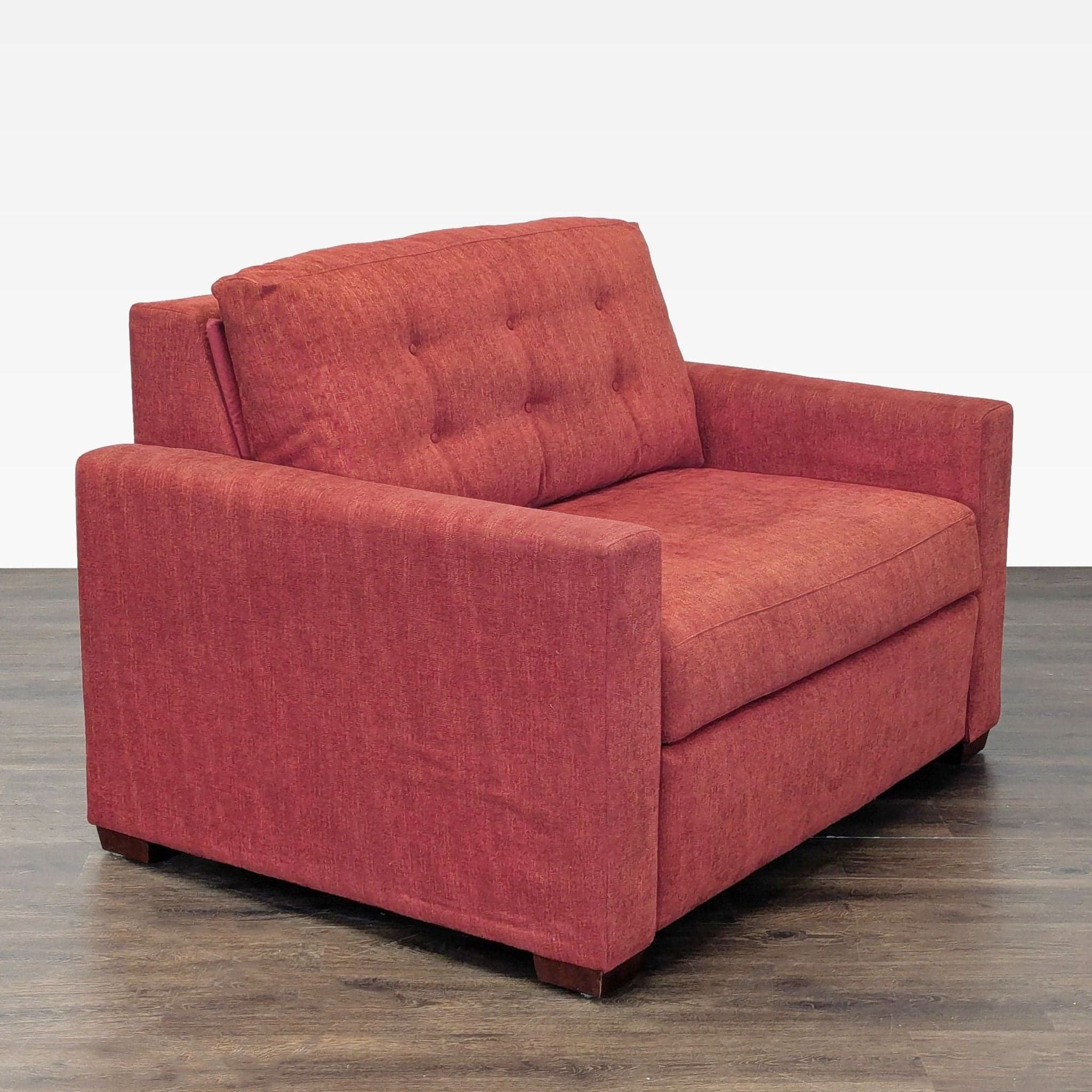 Crate & Barrel Allerton Red Sleeper Sofa with Twin Pull-Out Bed - Thumbnail 6
