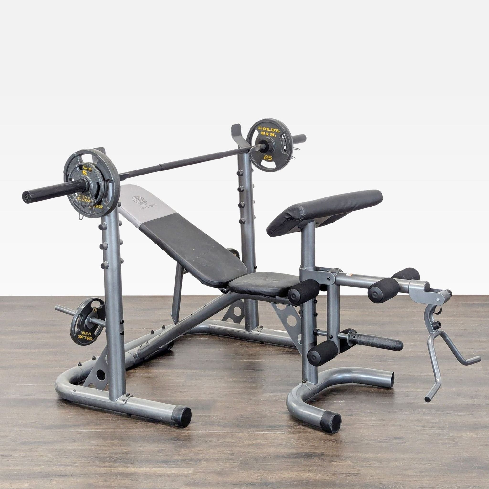 Gold's Gym Adjustable Weight Bench with Barbell and Weights - Thumbnail 2