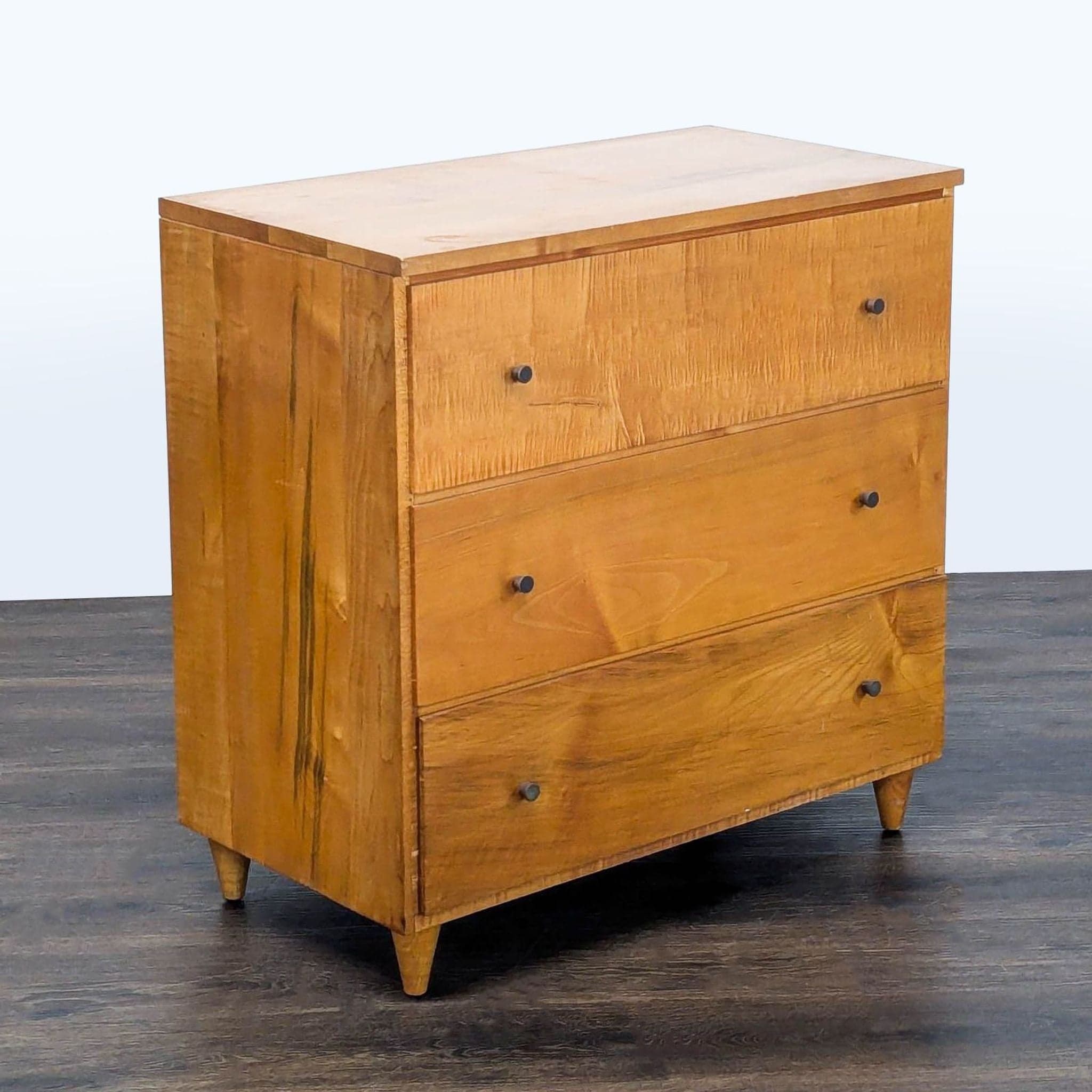 Mid-Century Modern 3-Drawer Solid Wood Dresser - Thumbnail 3