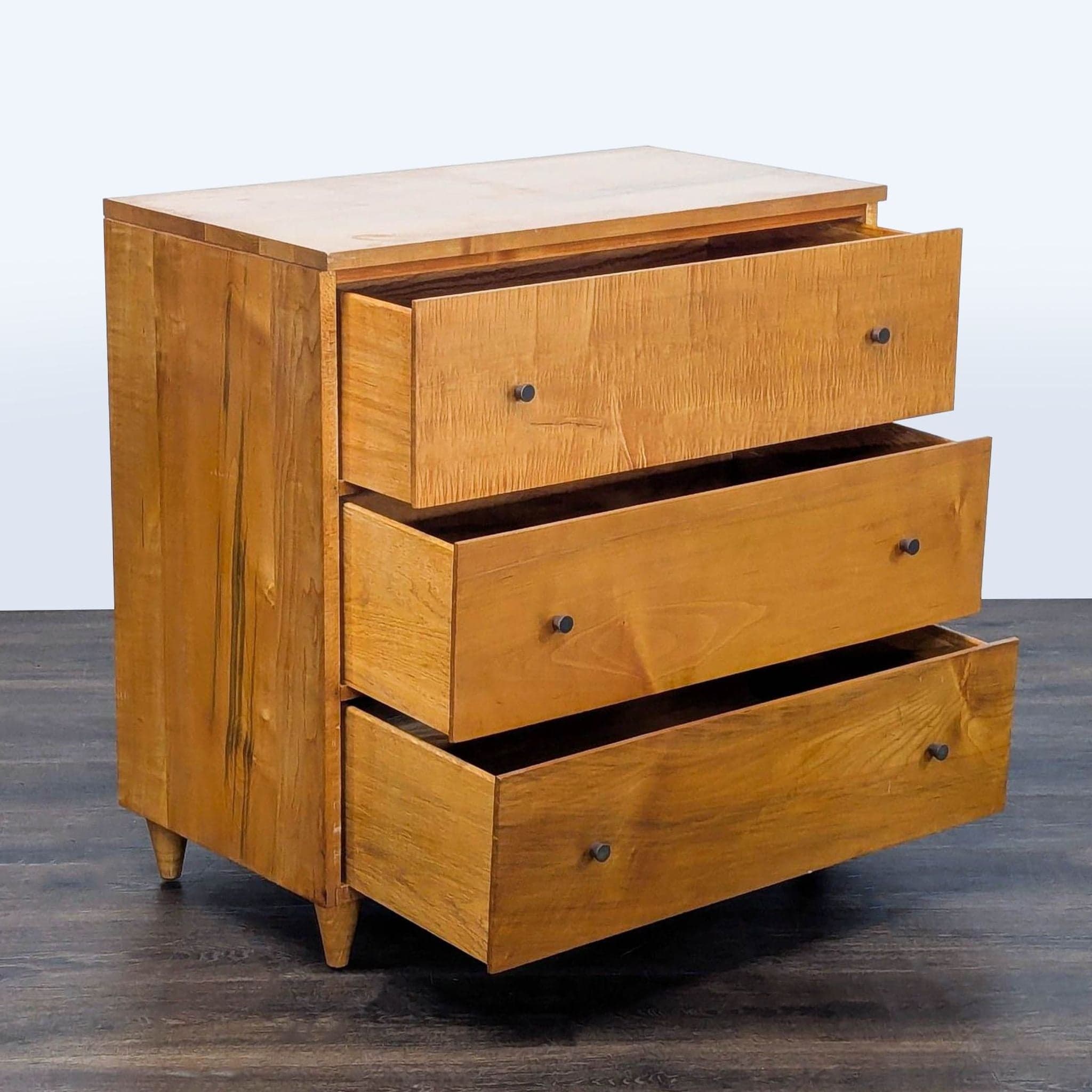 Mid-Century Modern 3-Drawer Solid Wood Dresser - Thumbnail 2
