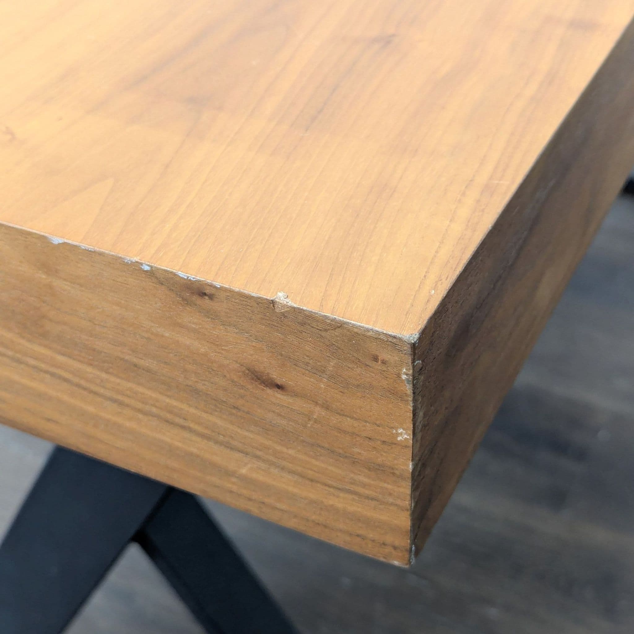 Moe's Industrial Style Desk with Solid Wood Top and Metal Legs - Thumbnail 7