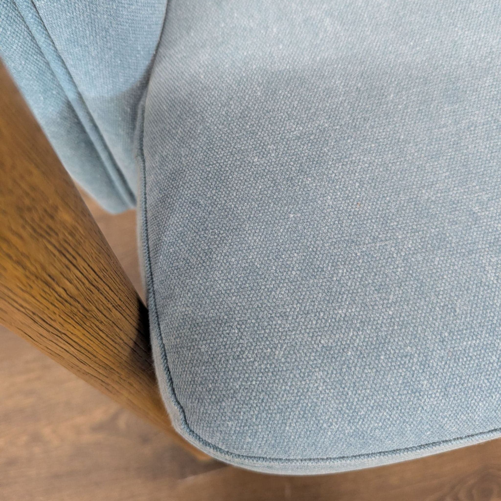 Moe's Light Blue Lounge Chair with Wood Frame and Metal Leg Accents - Thumbnail 7