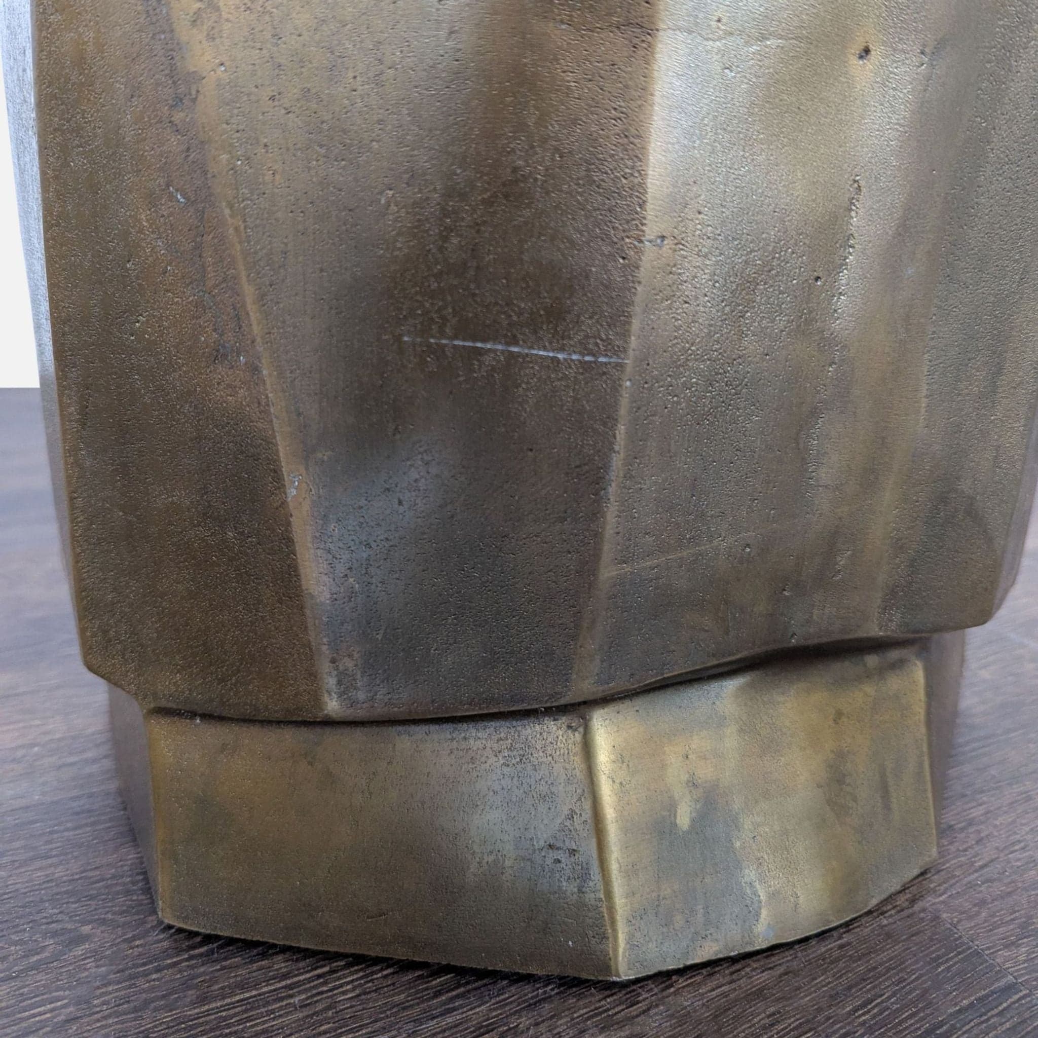 Modern Sculptural Face Accent Stool / Side Table – Metallic Finish - Thumbnail 7