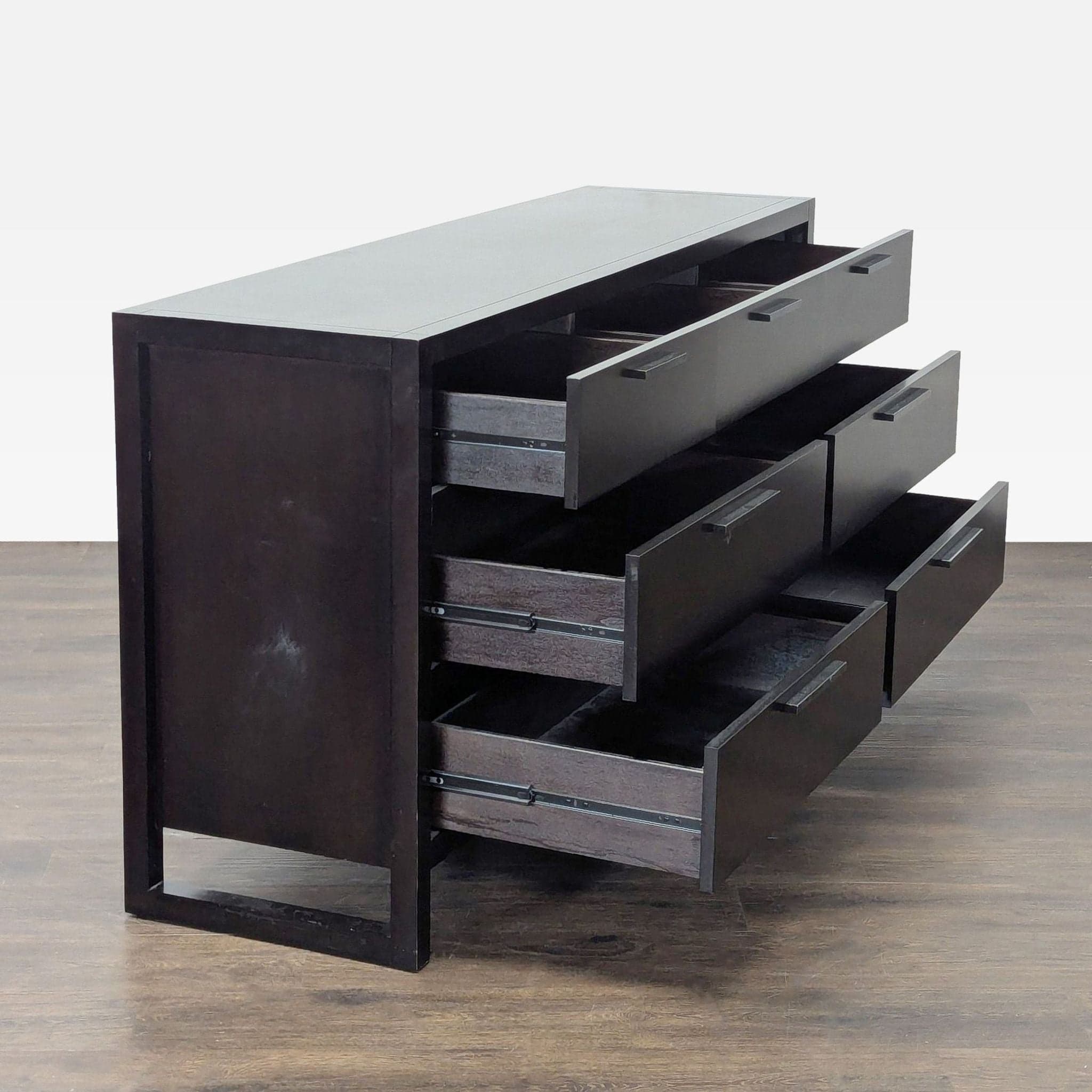 Casana 7-Drawer Dark Wood Dresser - Modern Storage Organizer - Thumbnail 2