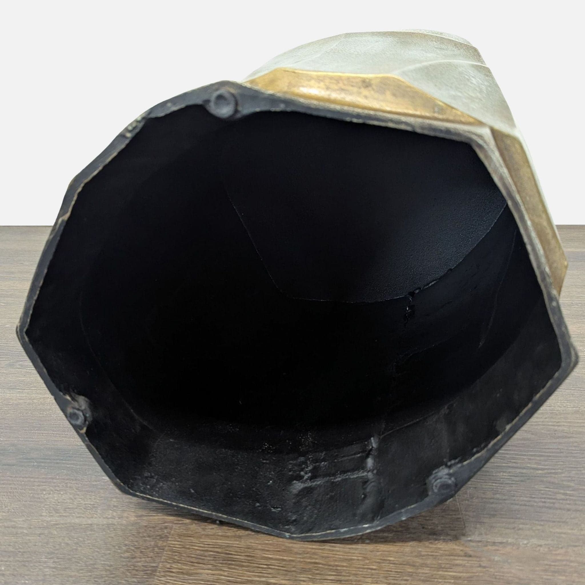 Modern Sculptural Face Accent Stool / Side Table – Metallic Finish - Thumbnail 8