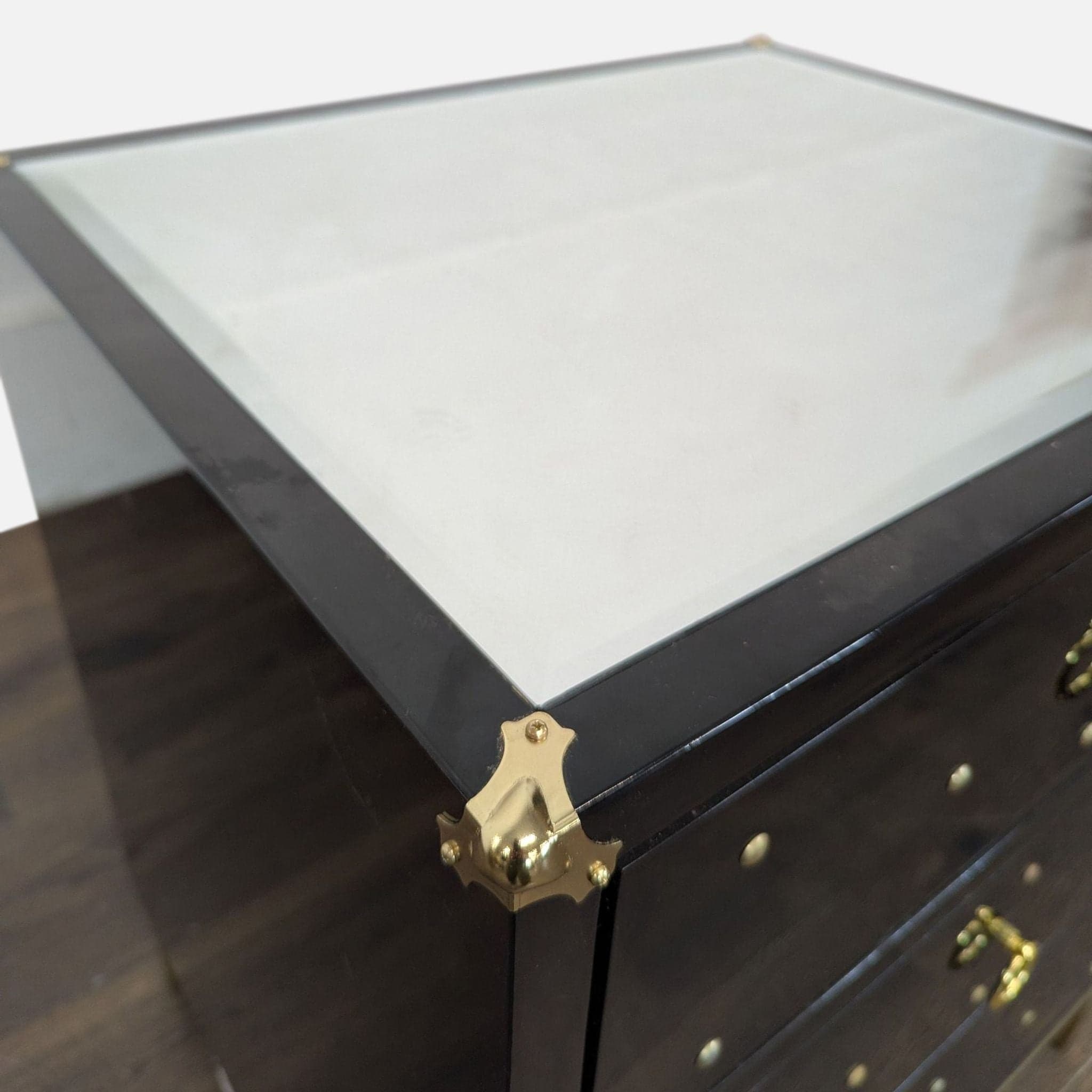 Chic Home Arezzo Black 3-Drawer Dresser/Nightstand with Gold Accents and Modern Legs - Thumbnail 7