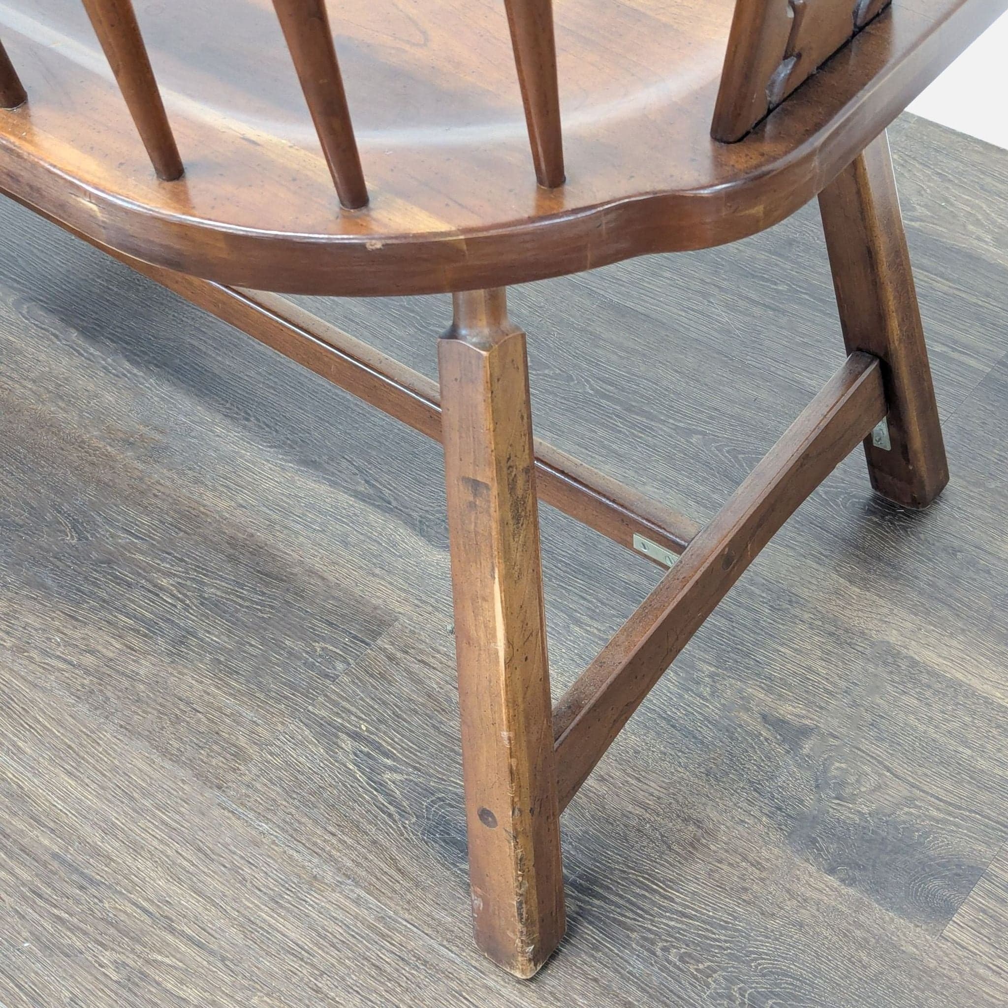 Rustic Wooden Dining Set with Table, 4 Chairs, Armchair, and Bench - Thumbnail 9