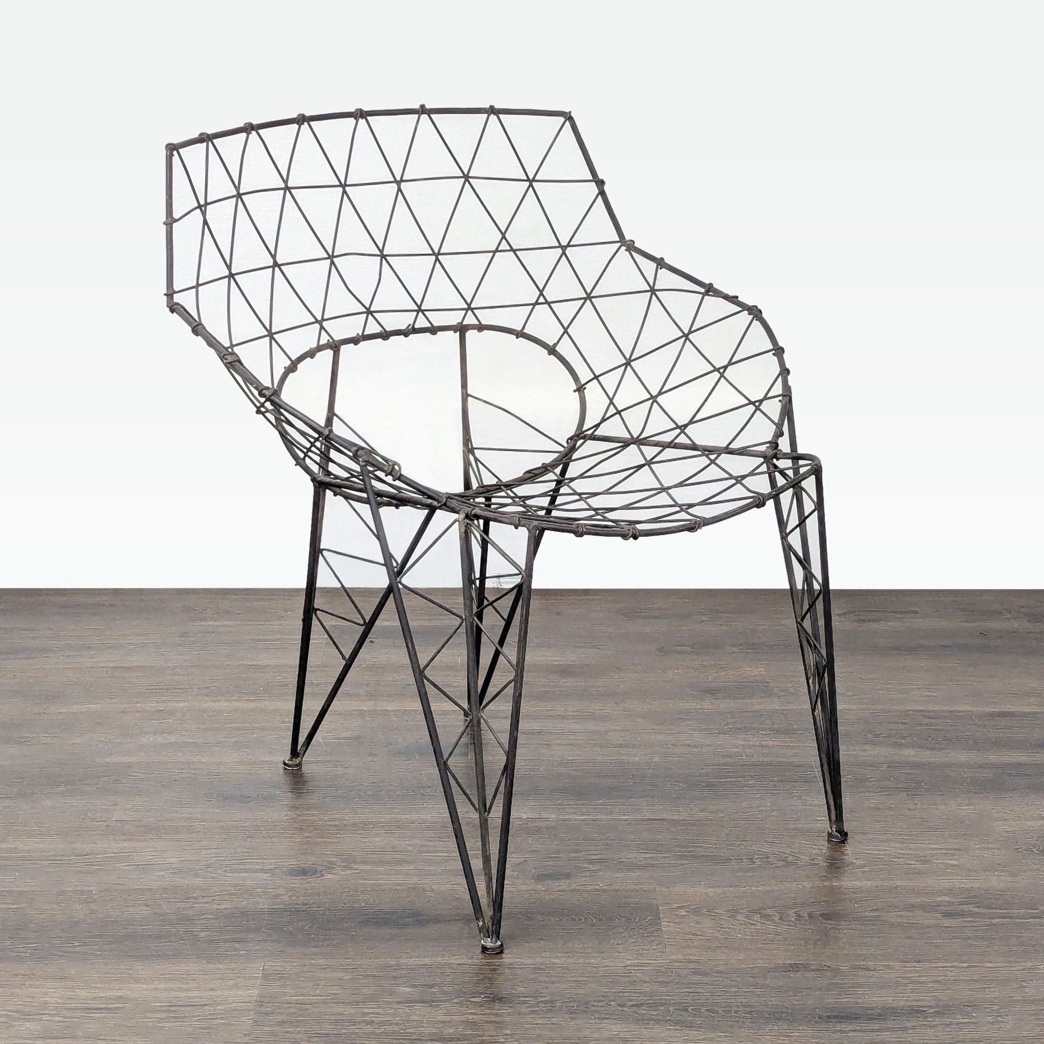 Modern Geometric Wire Frame Chair for Contemporary Spaces - Thumbnail 2