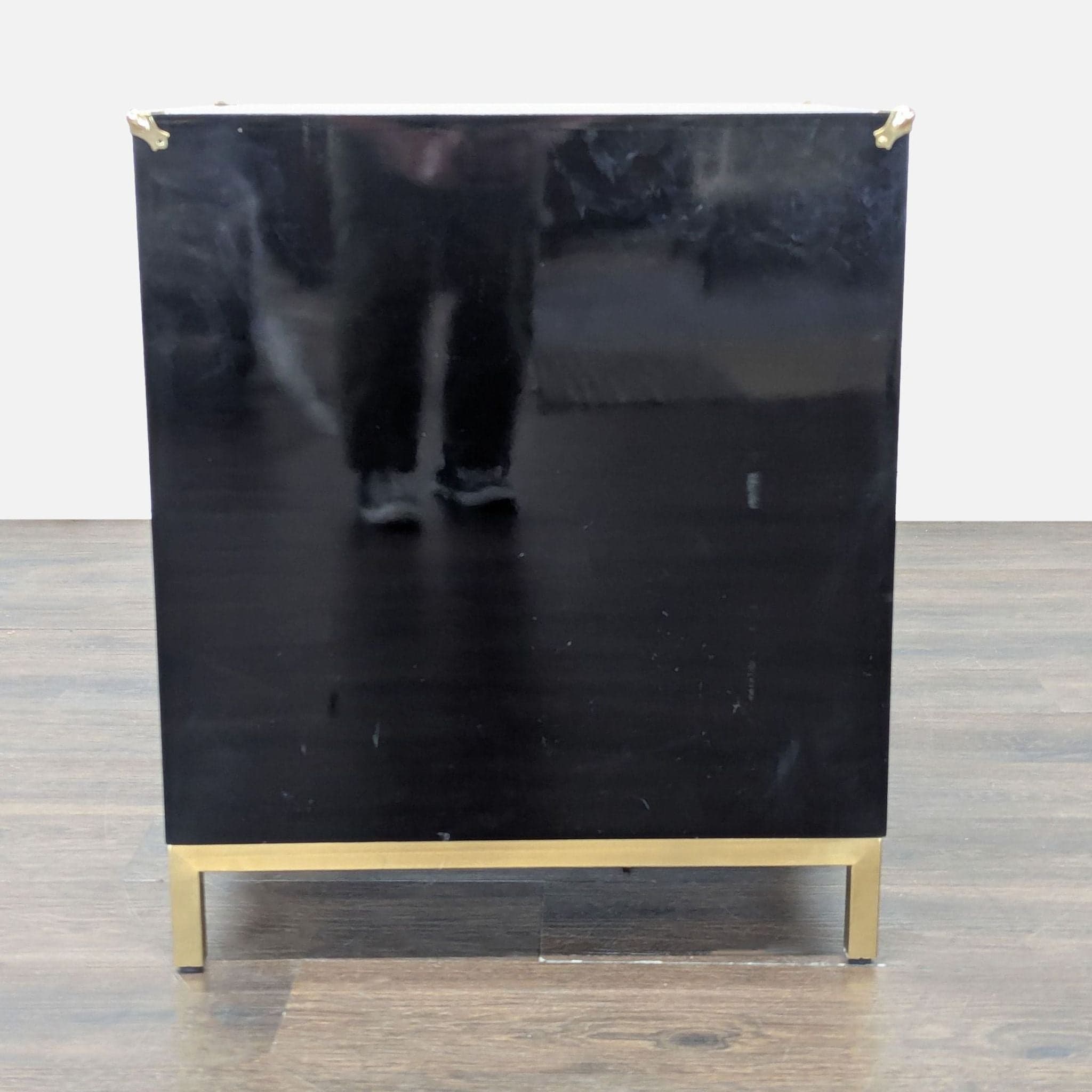 Chic Home Arezzo Black 3-Drawer Dresser/Nightstand with Gold Accents and Modern Legs - Thumbnail 5