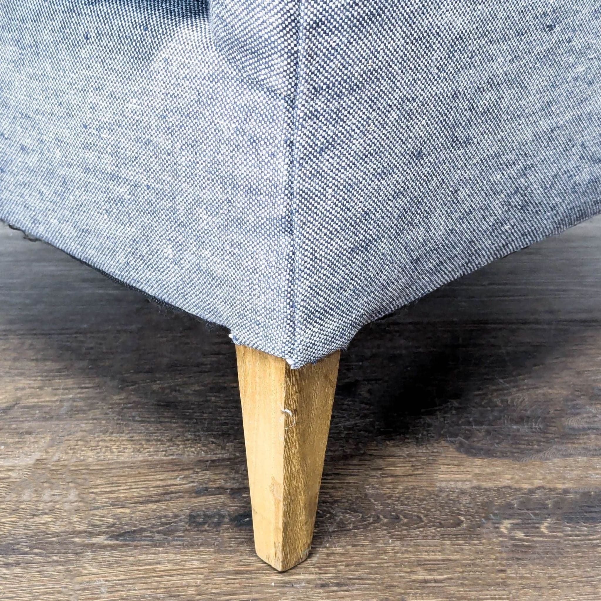 Restoration Hardware Tuxedo Modern Blue Lounge Chair - Thumbnail 8