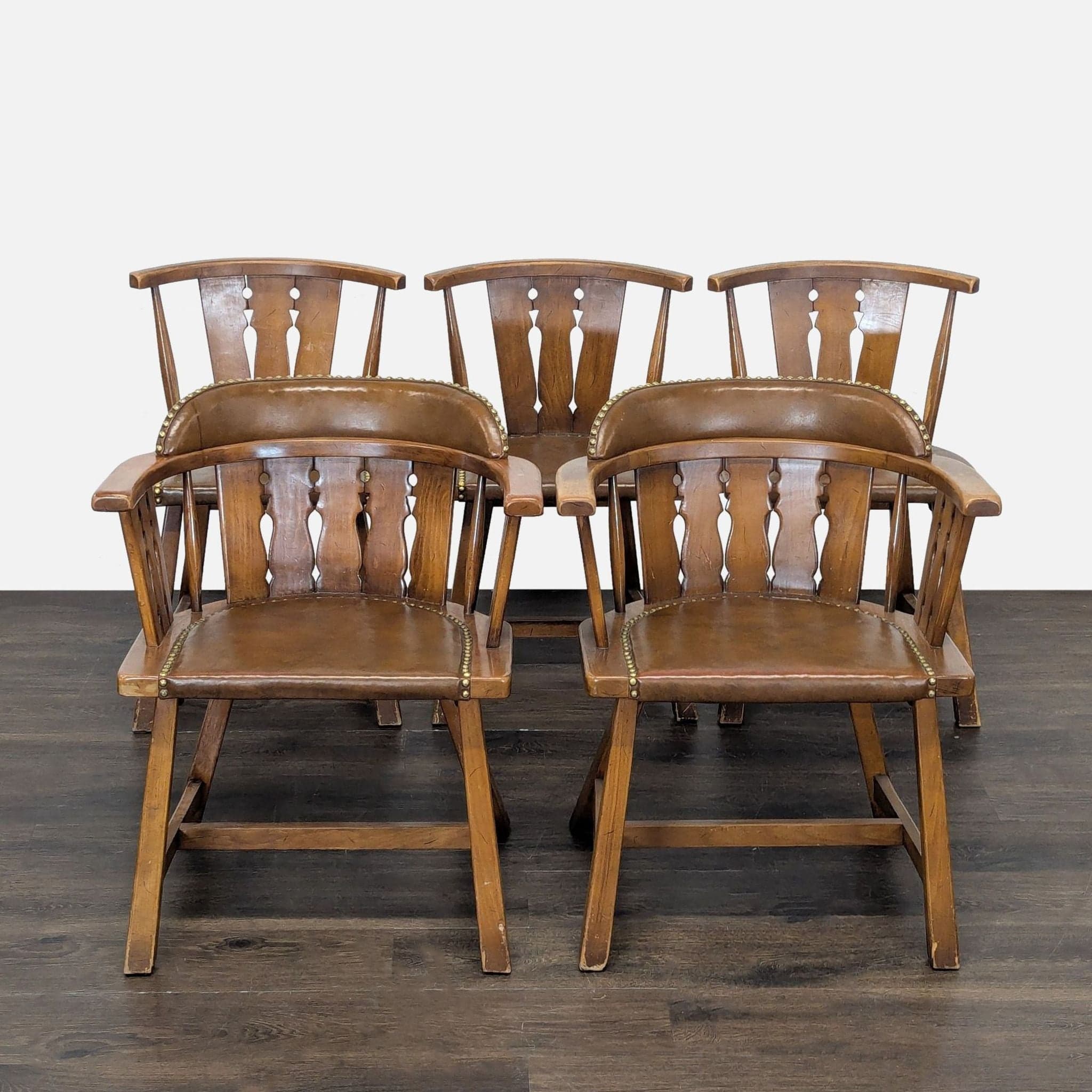 Rustic Wooden Dining Set with Table, 4 Chairs, Armchair, and Bench - Thumbnail 21