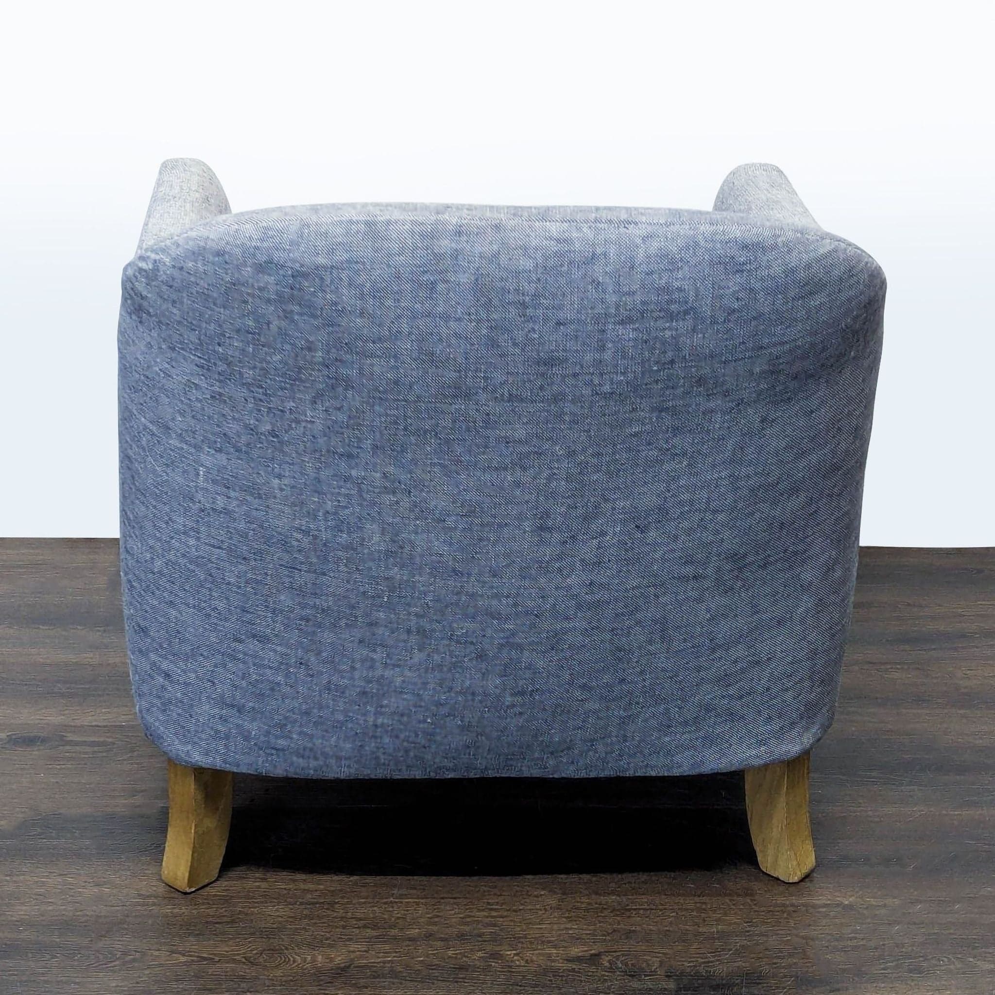 Restoration Hardware Tuxedo Modern Blue Lounge Chair - Thumbnail 4