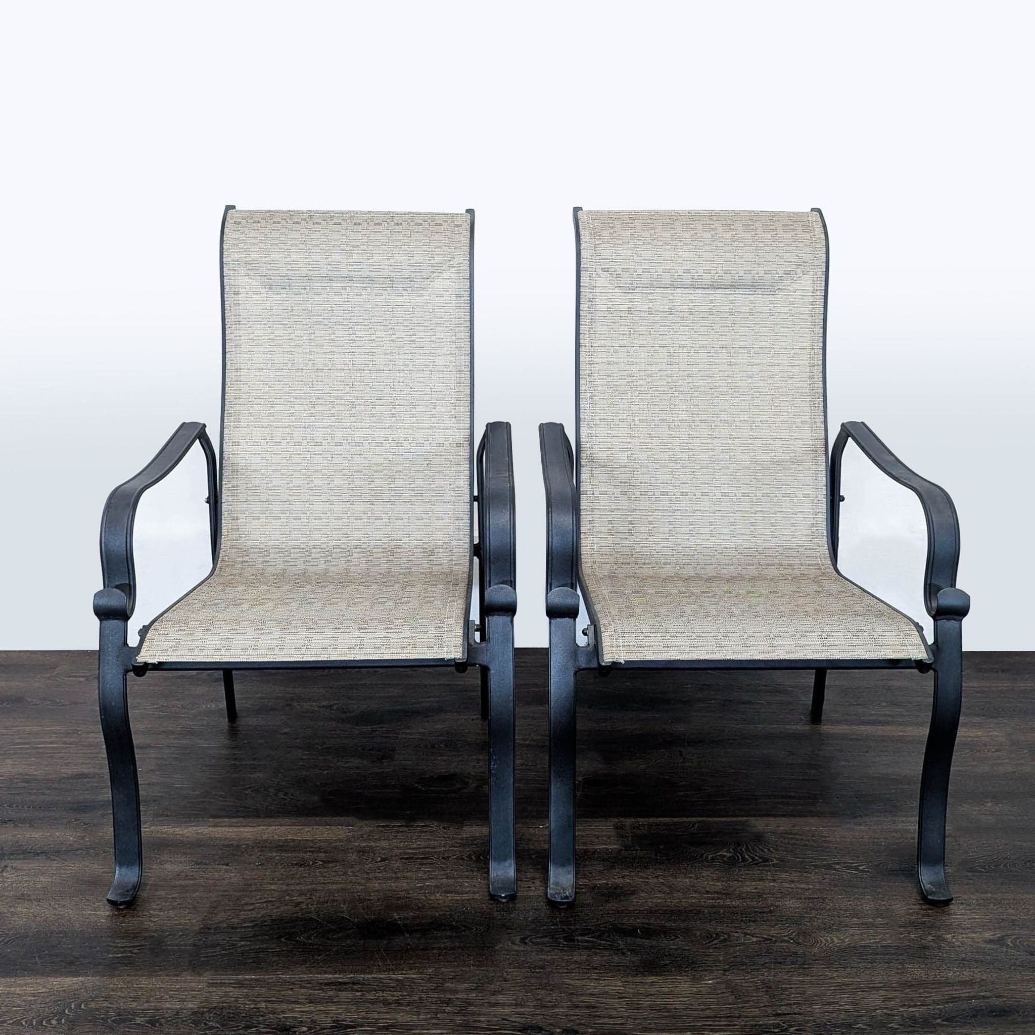 Set of 2 Outdoor Patio Chairs with Metal Frame and Mesh Seat - Image 1