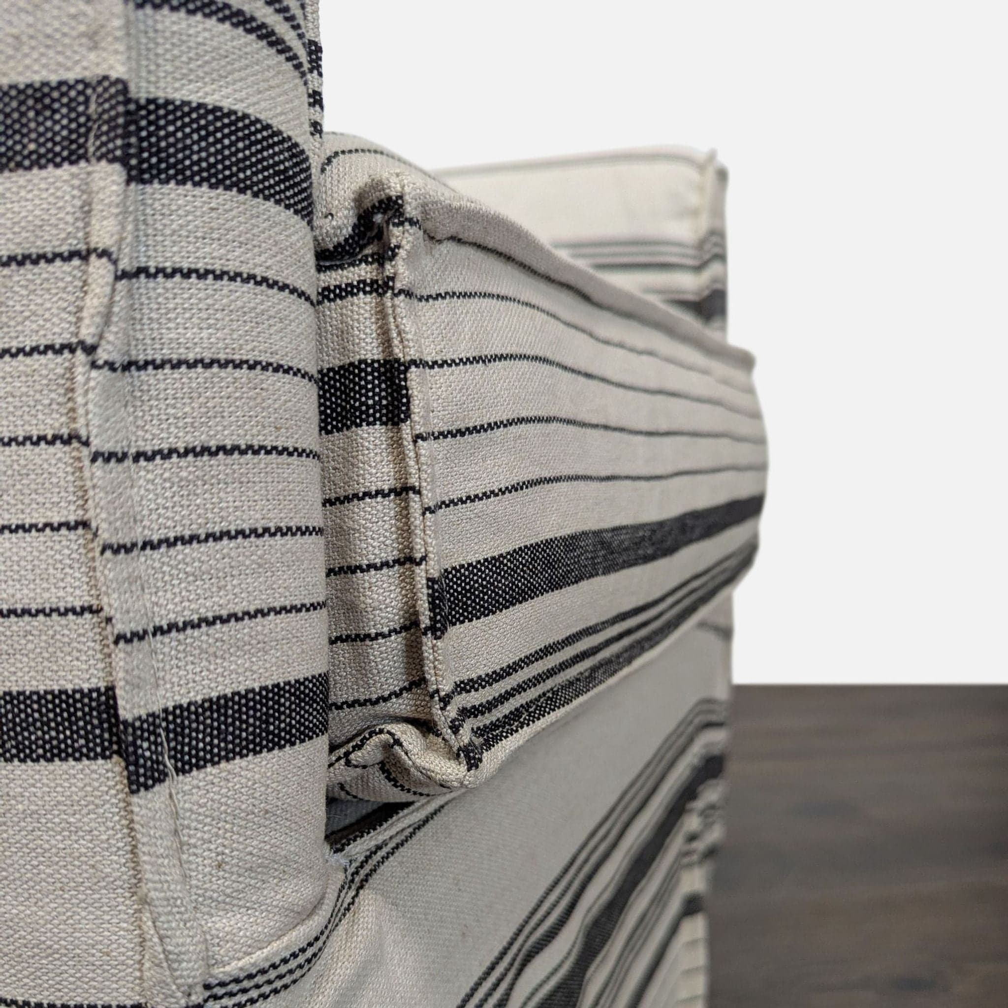 Striped Armchair with Skirted Bottom – Cozy Lounge Accent Chair - Thumbnail 8
