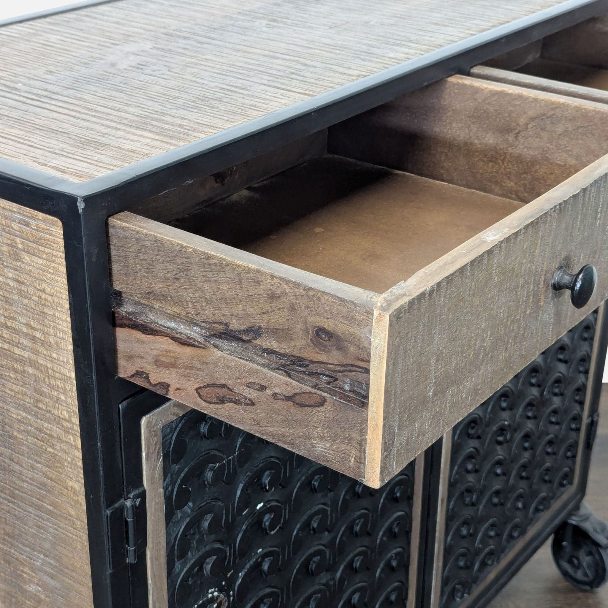 Steve Silver Two Drawer Storage Cabinet on Casters - Thumbnail 6