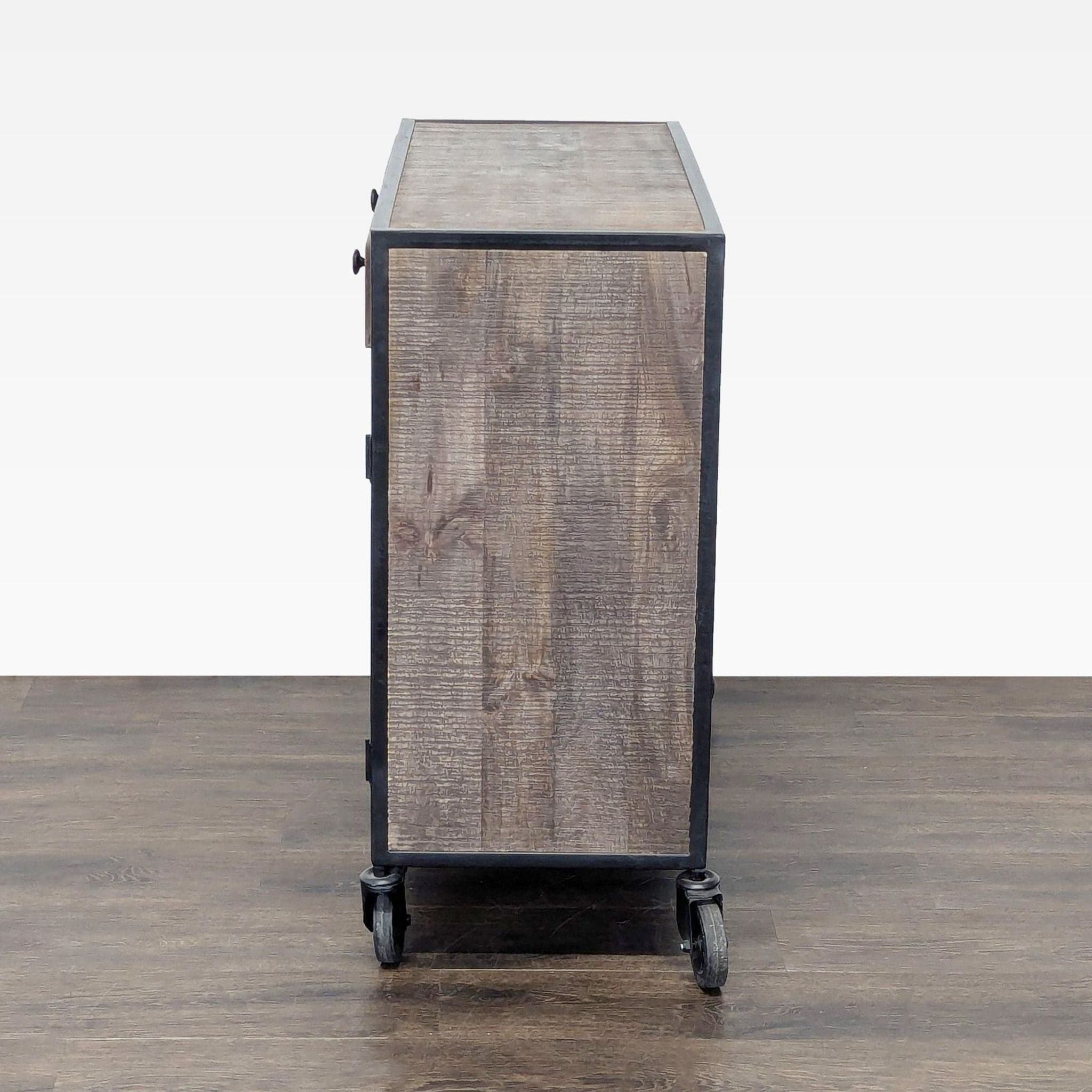 Steve Silver Two Drawer Storage Cabinet on Casters - Thumbnail 3