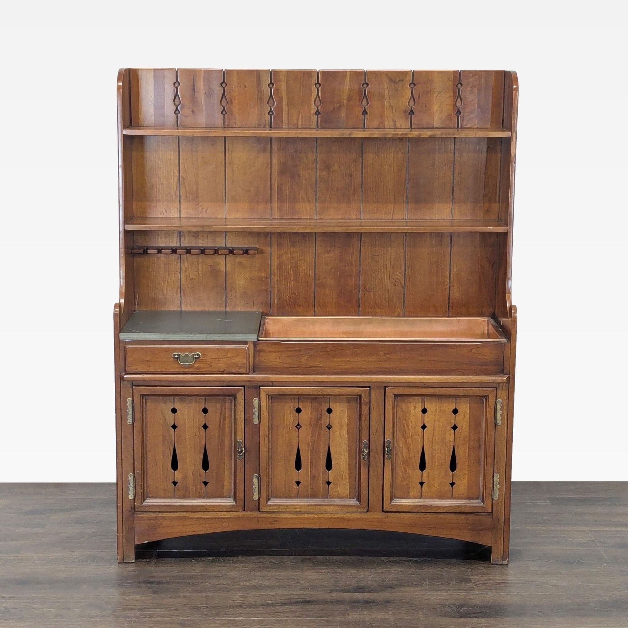 Vintage Link-Taylor Country Cherry Hutch - Image 1
