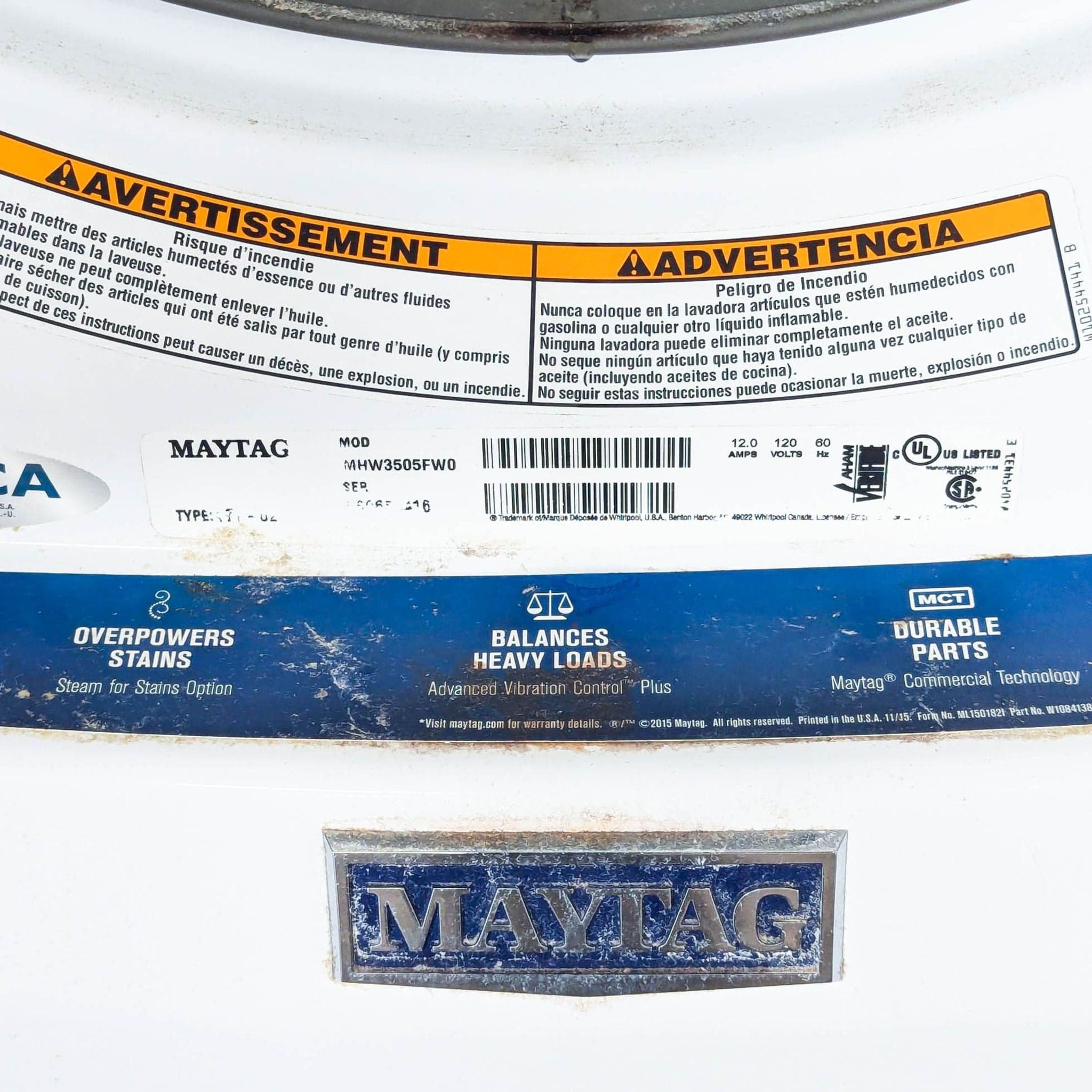 Maytag 4.3 cu. ft. Front Load Washer/Dryer Combo - White - Thumbnail 8