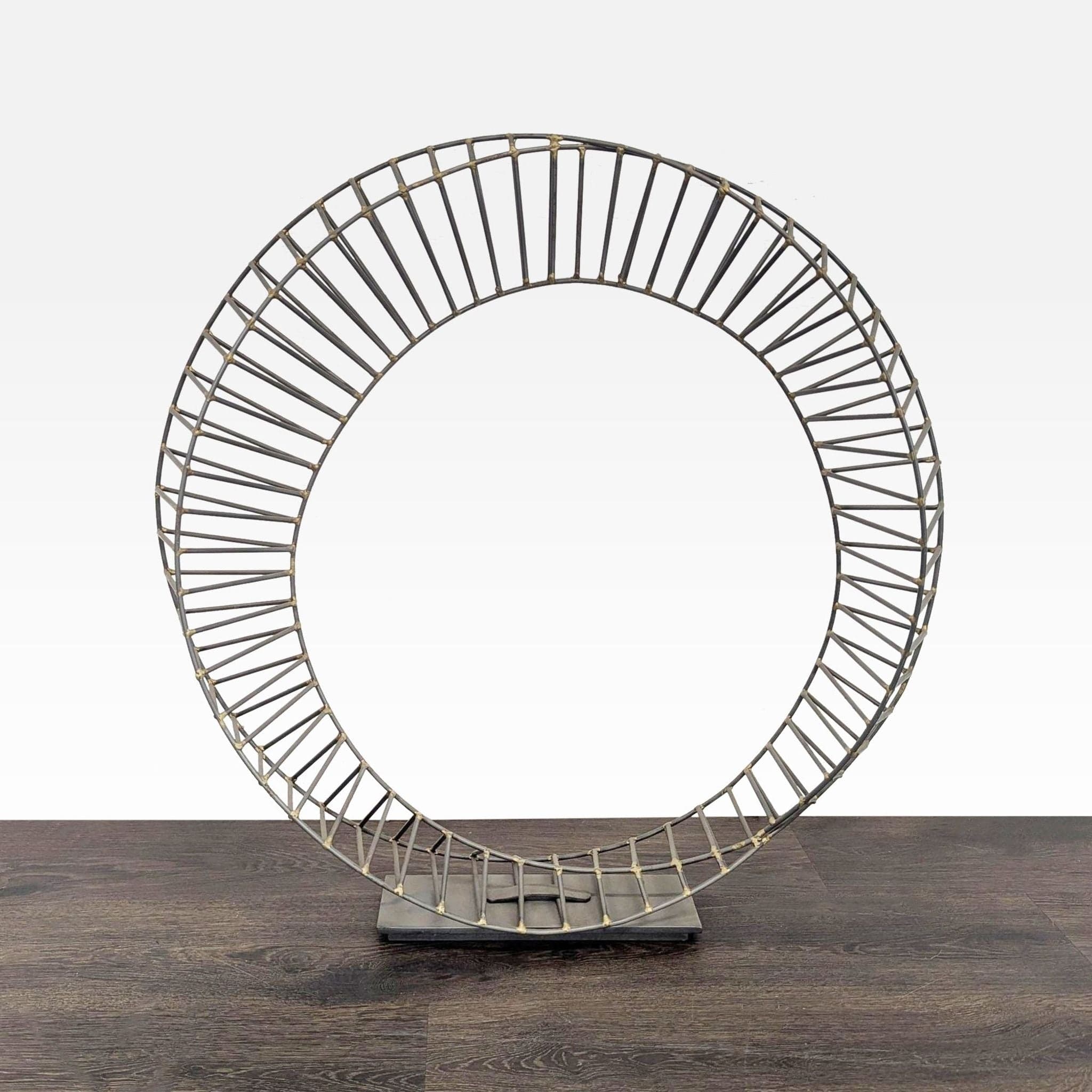 Modern Metal Circular Wire Sculpture for Home or Office Decor - Thumbnail 2