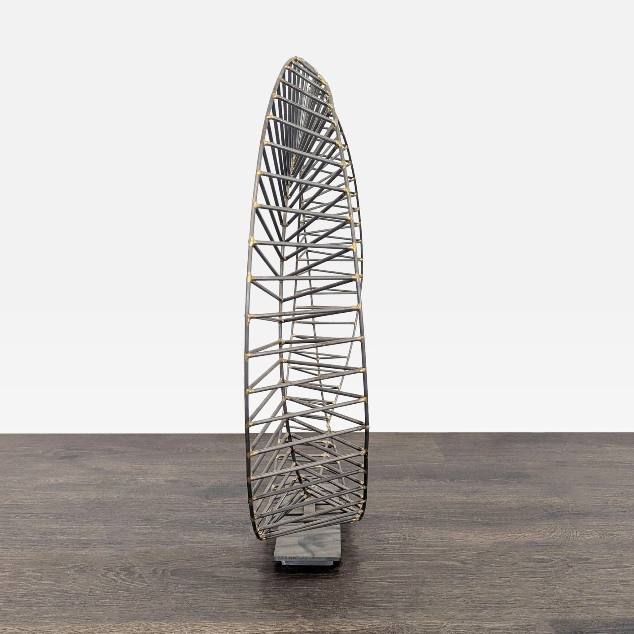 Modern Metal Circular Wire Sculpture for Home or Office Decor - Thumbnail 5