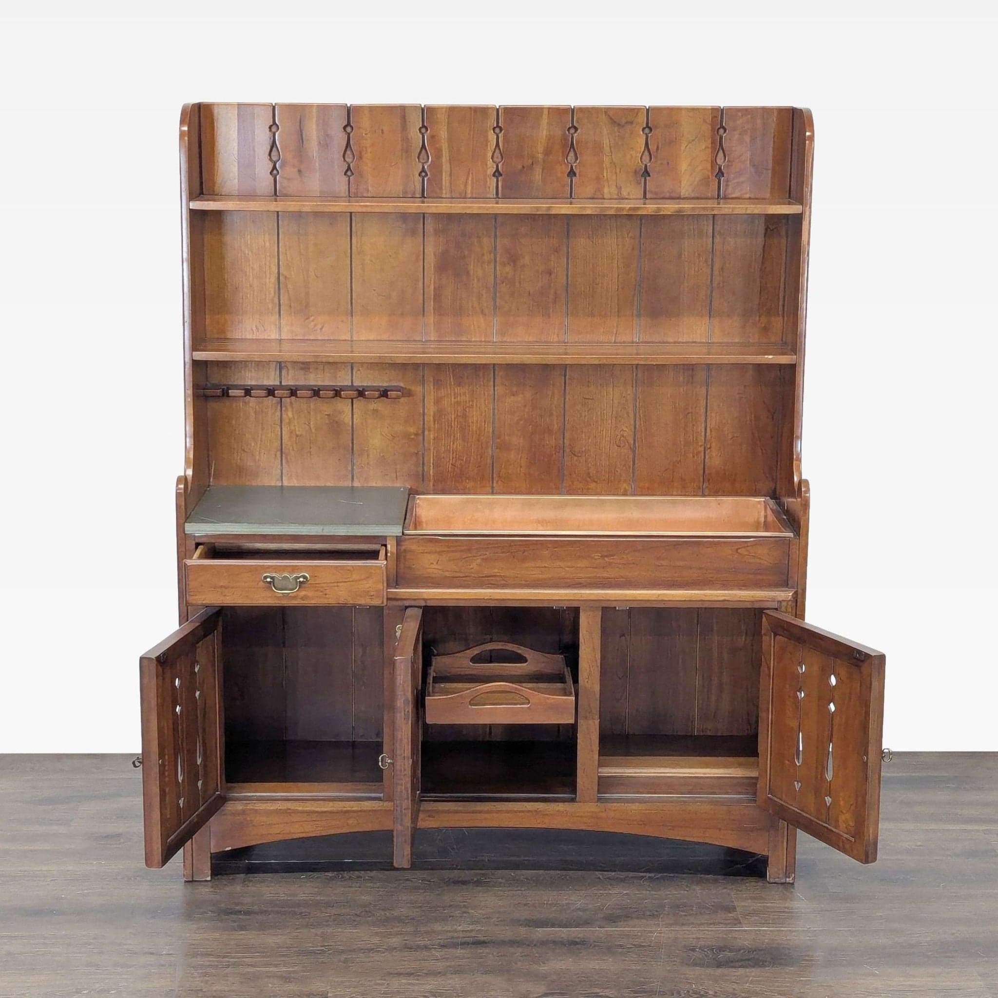 Vintage Link-Taylor Country Cherry Hutch - Thumbnail 2