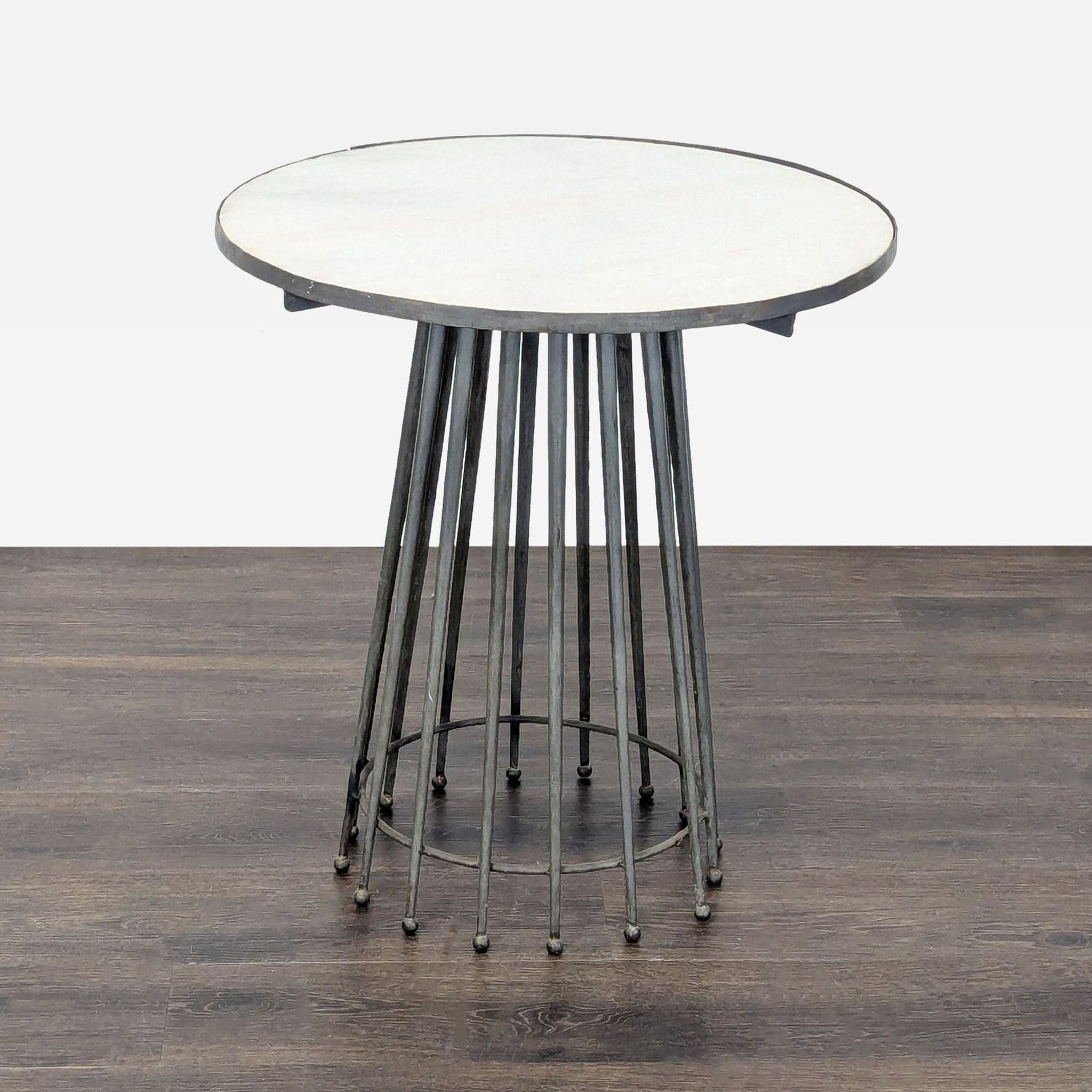 Marble Top Needle Table on Metal Base - Image 1
