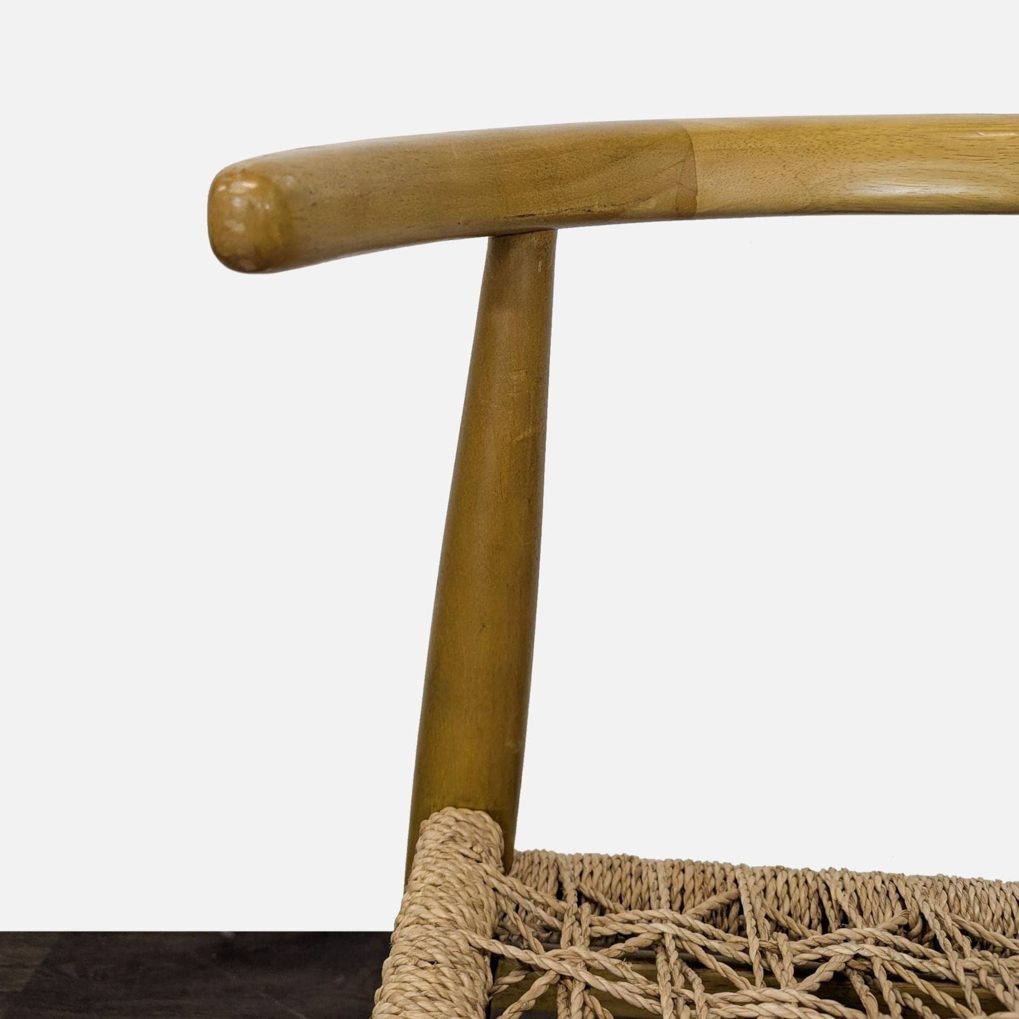 Wood Dining Chair with Woven Rope Seat - Thumbnail 7