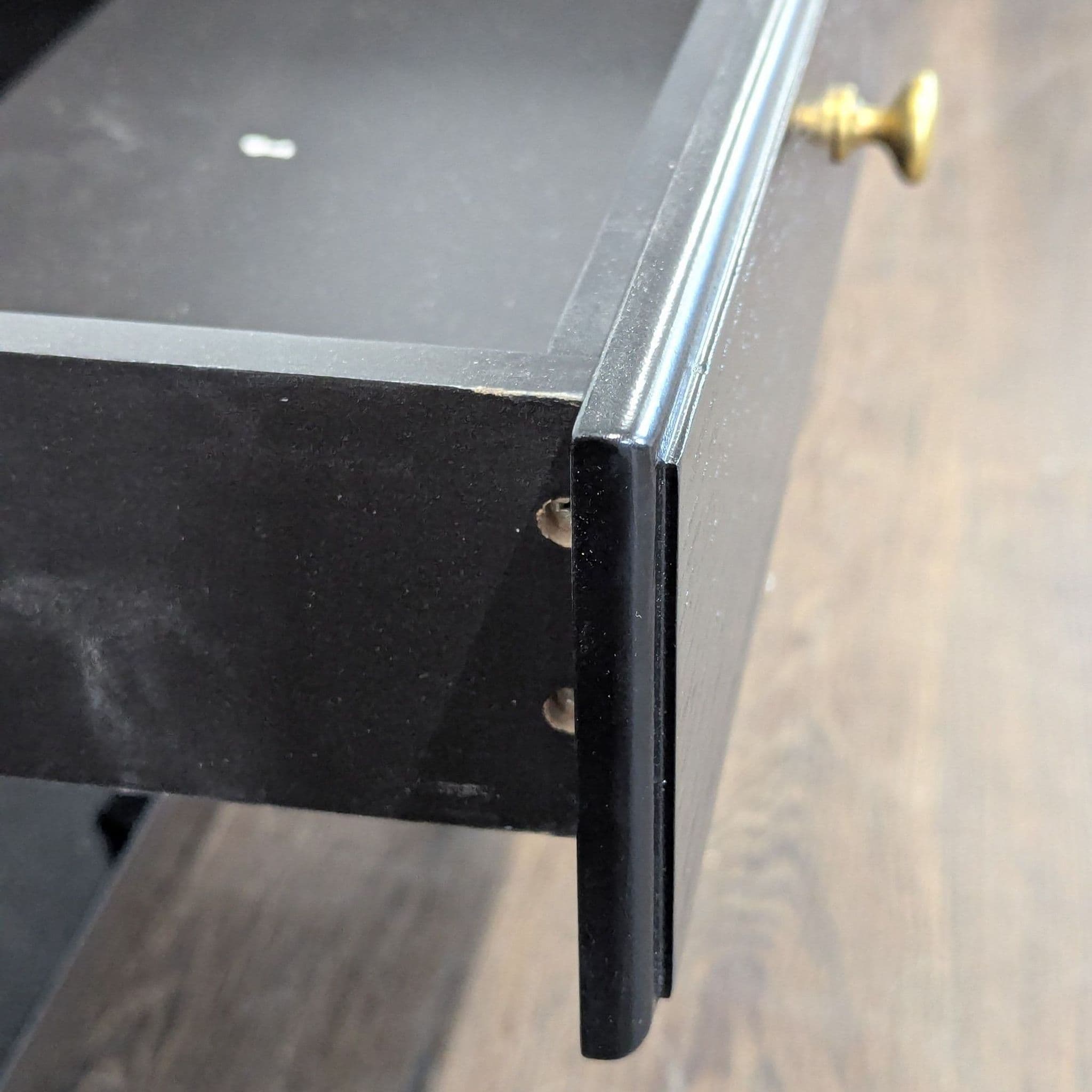 Two Drawer Wood Coffee Table with Marble Top - Thumbnail 7