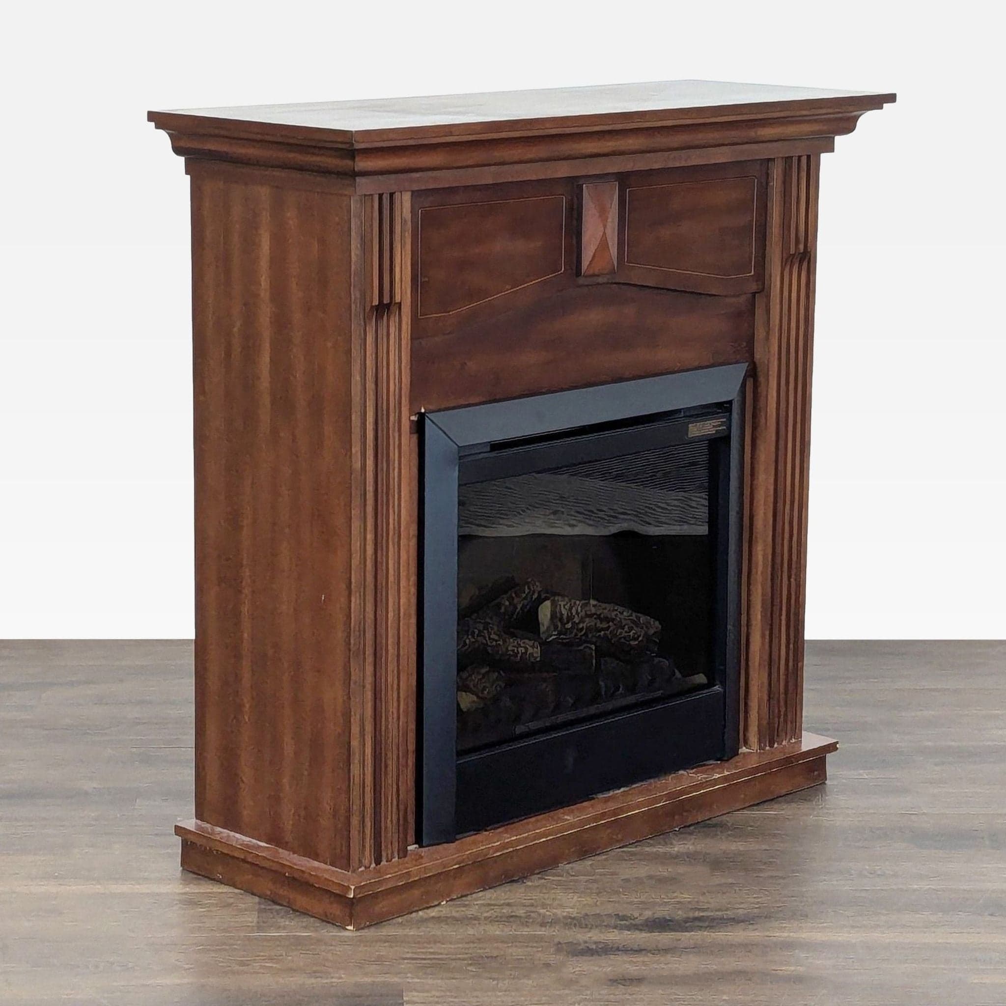 Dimplex Electric Fireplace Heater with Classic Wooden Mantel - Thumbnail 2