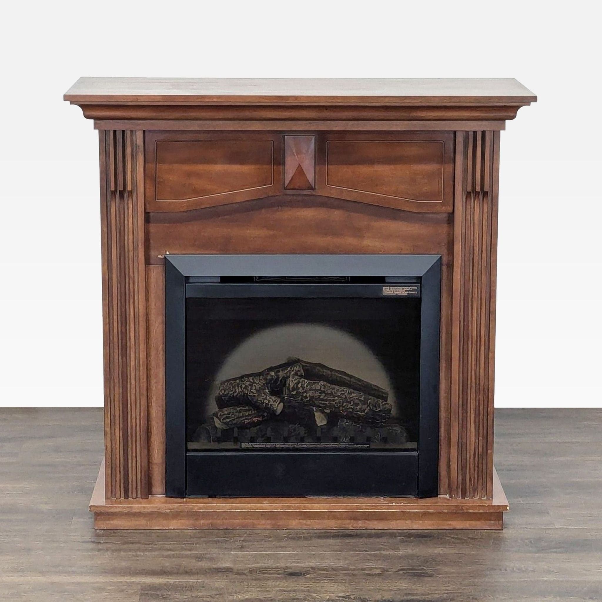 Dimplex Electric Fireplace Heater with Classic Wooden Mantel - Image 1