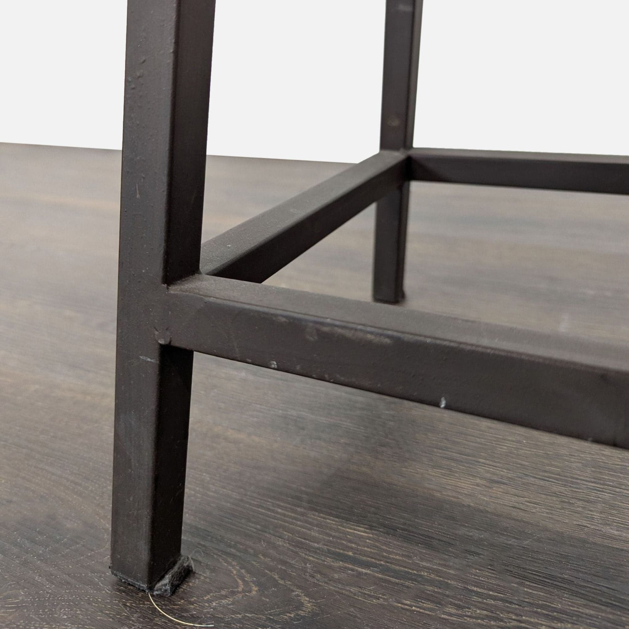 Wood Top Side Table on Metal Base - Thumbnail 3