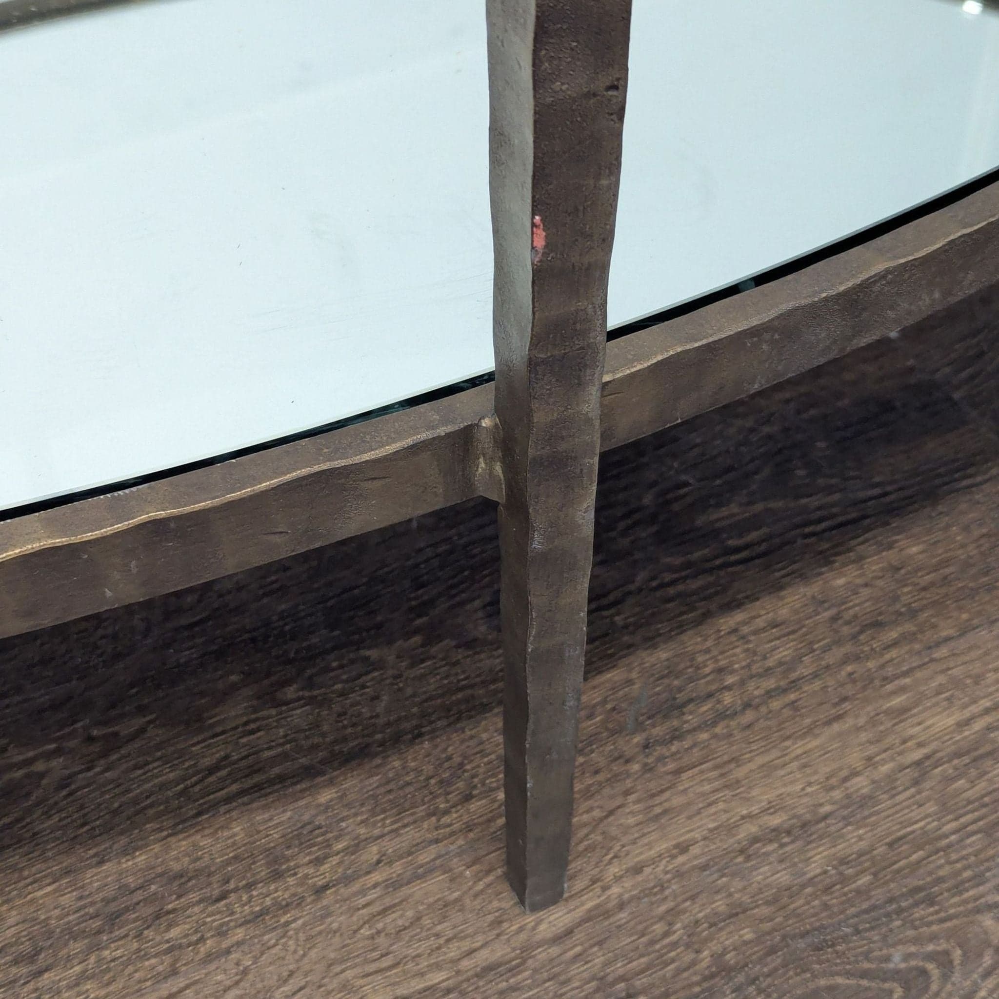 Glass Top Coffee Table with Mirror Shelf - Thumbnail 5