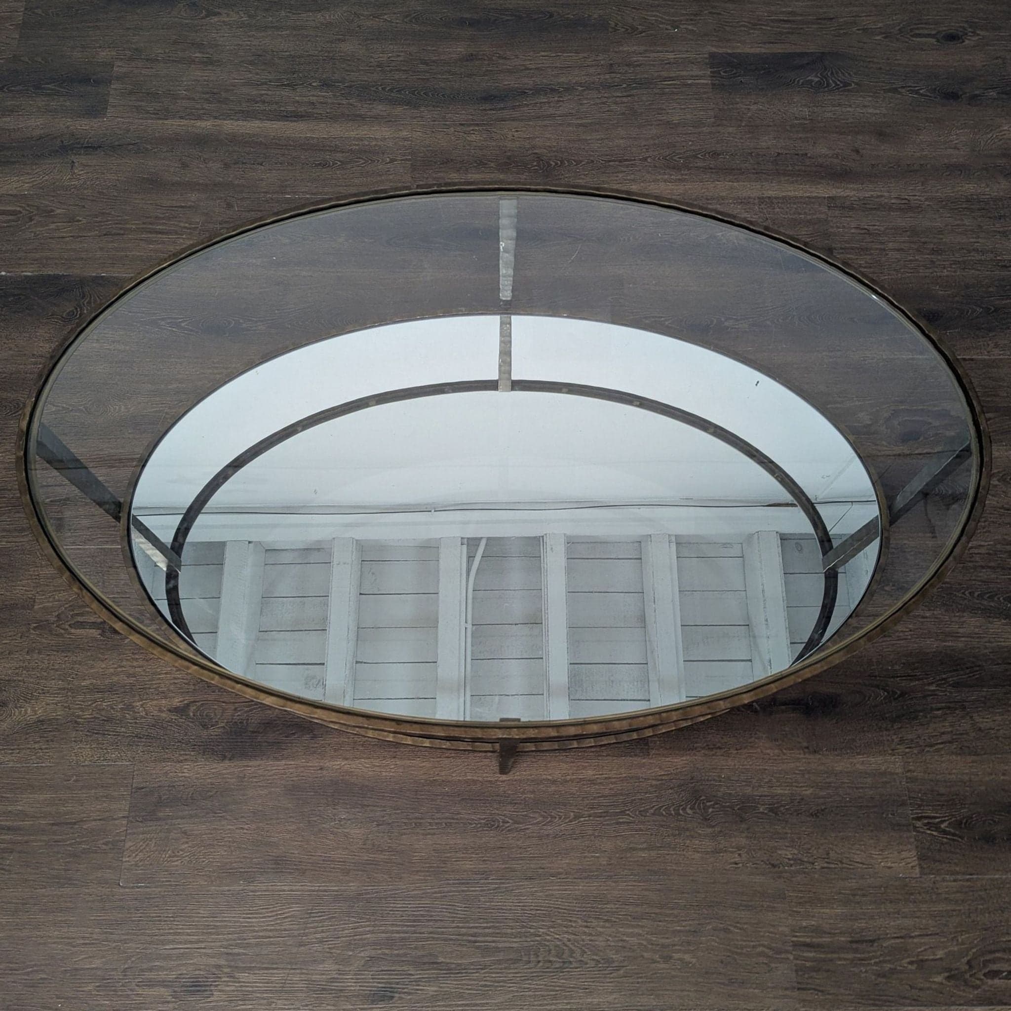 Glass Top Coffee Table with Mirror Shelf - Thumbnail 4