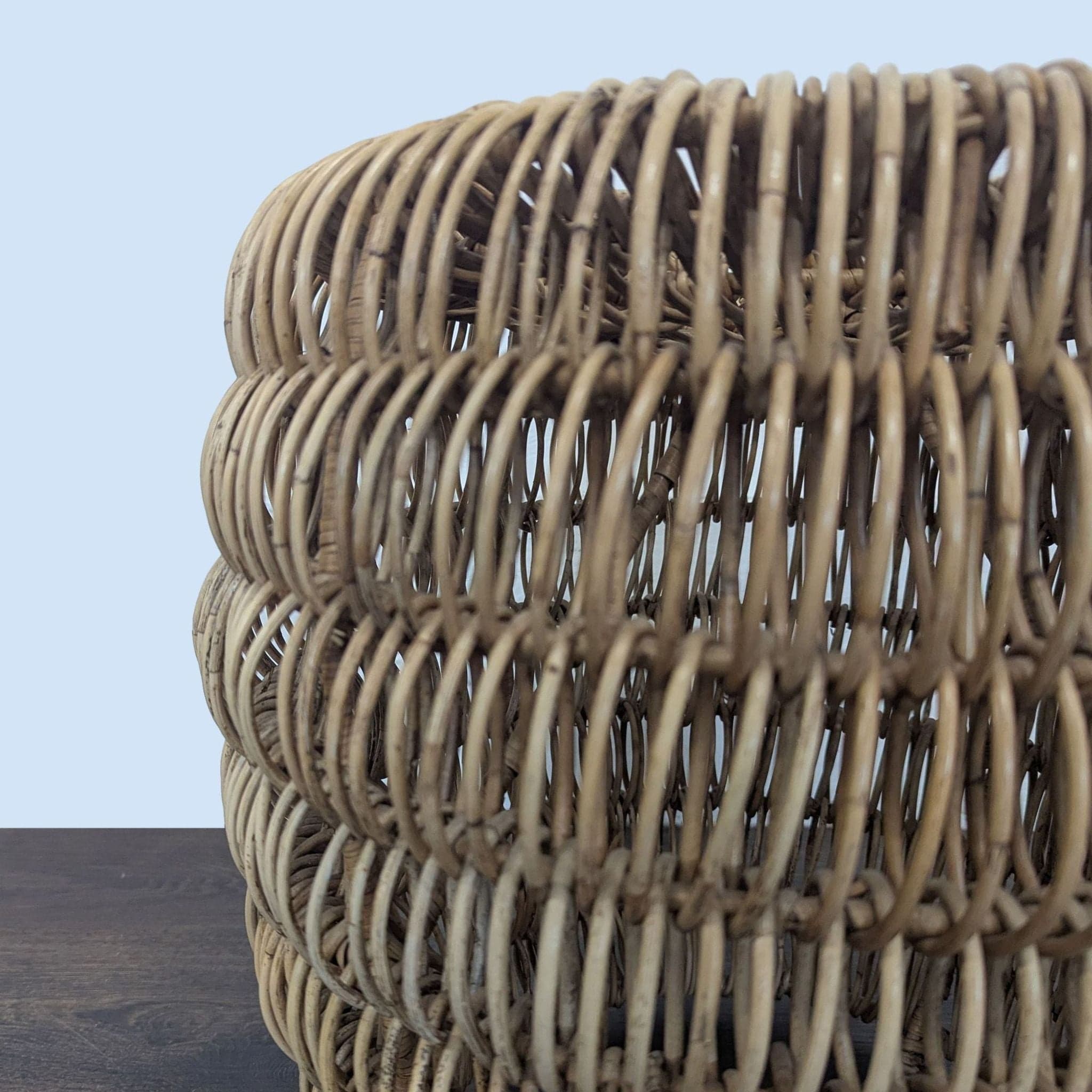 Pair of Woven Rattan Accent Tables - Thumbnail 4