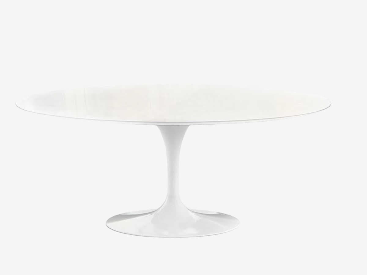 Knoll Tulip Saarinen Dining Table, Oval (White) - Image 1