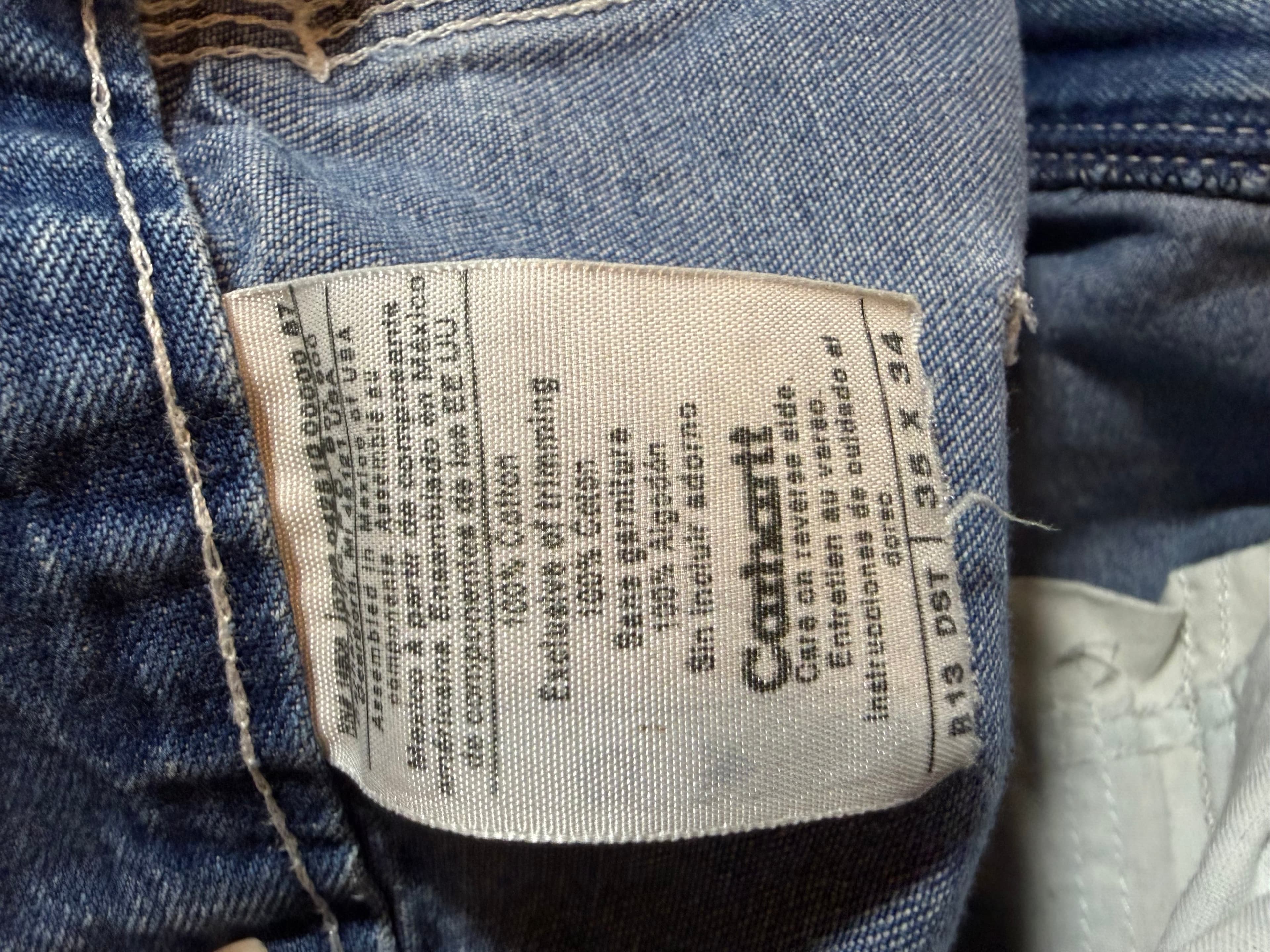 Carhartt B13 Dst 35x34 Blue Denim Work Pants with Carpenter Pockets - Thumbnail 3