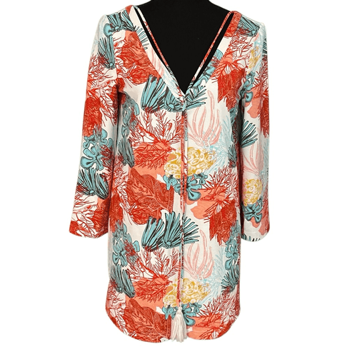 Persifor Women’s L/S Brie Dress with Dandelion Coral Reef Print - Image 1