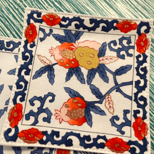 Gen Collection Japanese Vintage Floral Cloth Coasters - Thumbnail 6