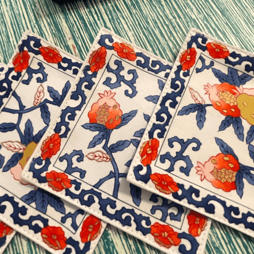 Gen Collection Japanese Vintage Floral Cloth Coasters - Thumbnail 5