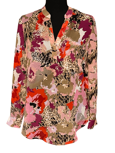 Cache Women’s L/S V-Neck Semi Sheer Blouse/Top - Image 1