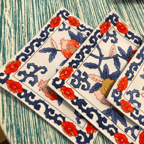 Gen Collection Japanese Vintage Floral Cloth Coasters - Thumbnail 4