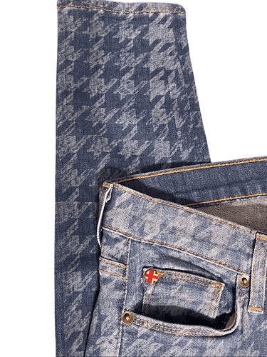 Hudson Krista Super Skinny Blue Houndstooth Women’s Jeans - Thumbnail 4