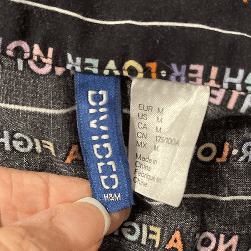 Divided By H&M Lover Not A Fighter Men’s Button Up S/S Shirt - Thumbnail 7